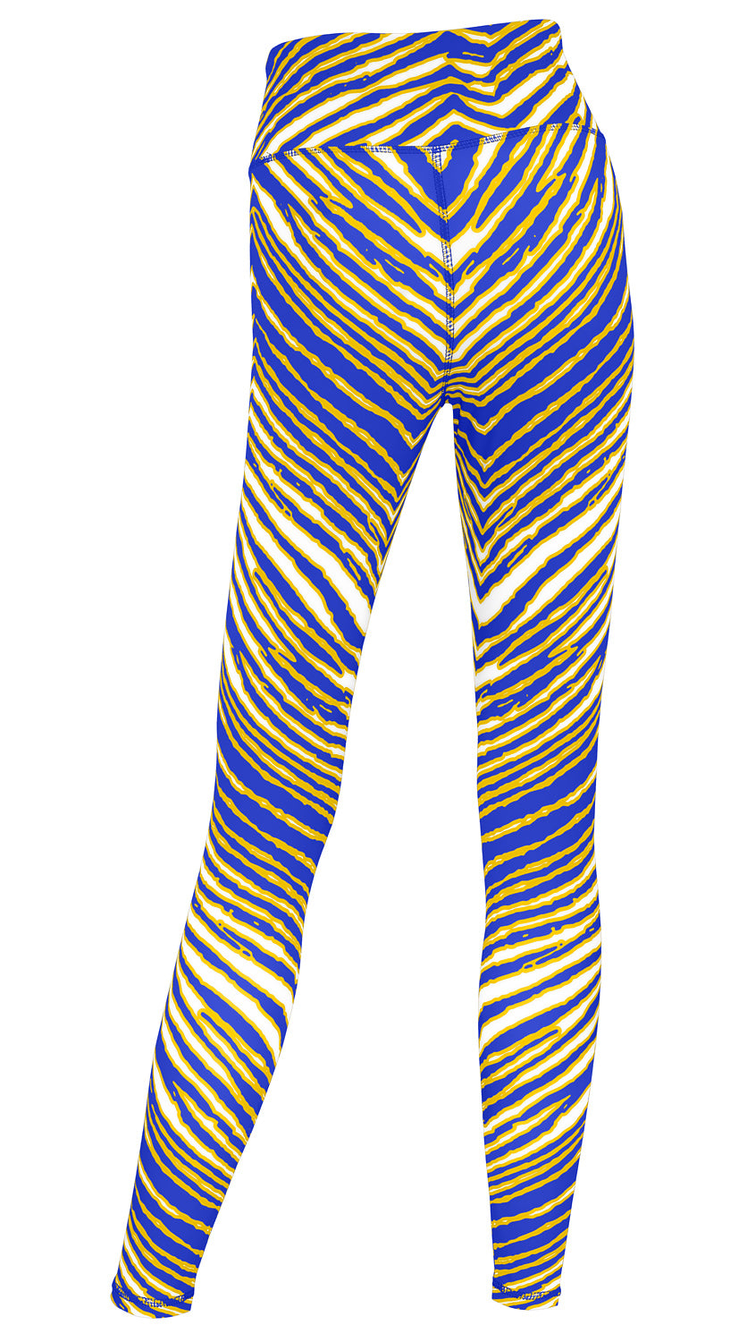 Zubaz NFL Women's 2 Pack Zebra 2 Color And Marble Leggings with Pimary Logo, Los Angeles Rams - Official NFL Rams Zubaz Appar
