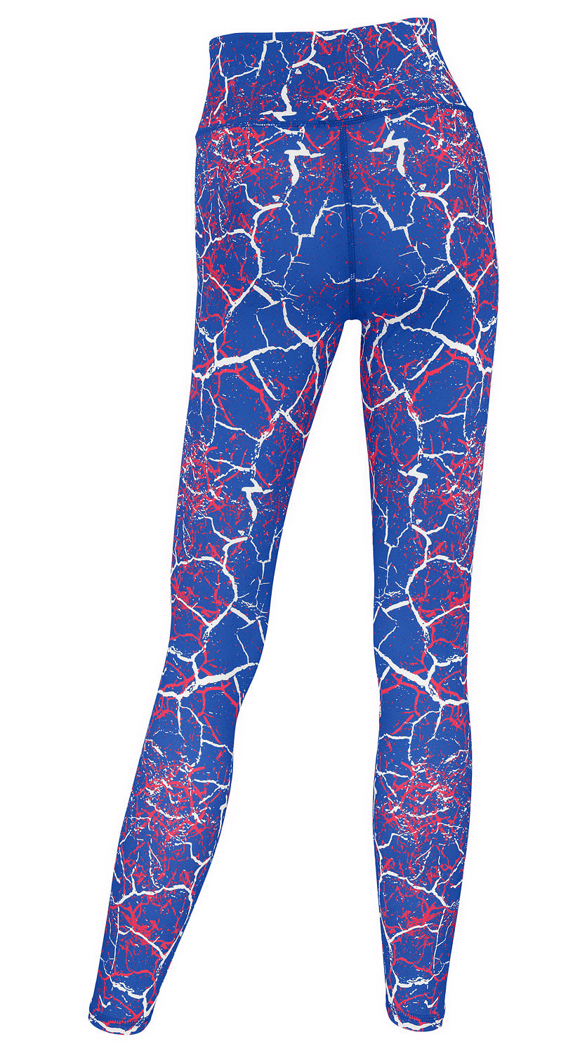 Zubaz NFL Women's 2 Pack Zebra 2 Color And Marble Leggings with Pimary Logo, New York Giants - Official NFL Giants Zubaz Appa