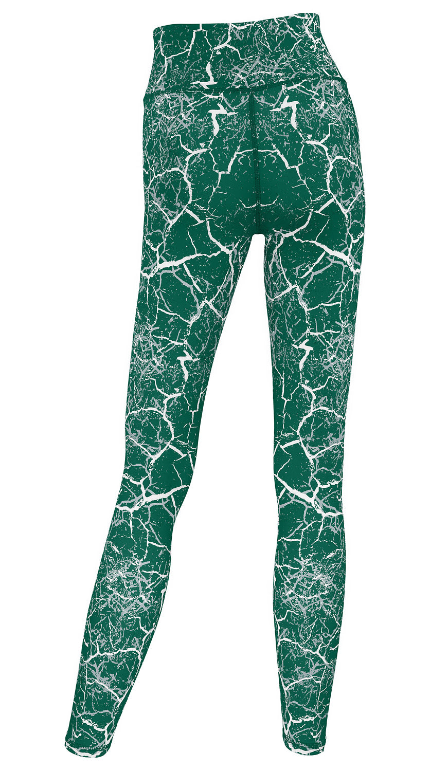 Zubaz NFL Women's 2 Pack Zebra 2 Color And Marble Leggings with Pimary Logo, New York Jets - Official NFL Jets Zubaz Apparel