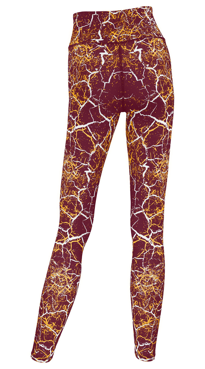 Zubaz NFL Women's 2 Pack Zebra 2 Color And Marble Leggings with Pimary Logo, Washington Commanders