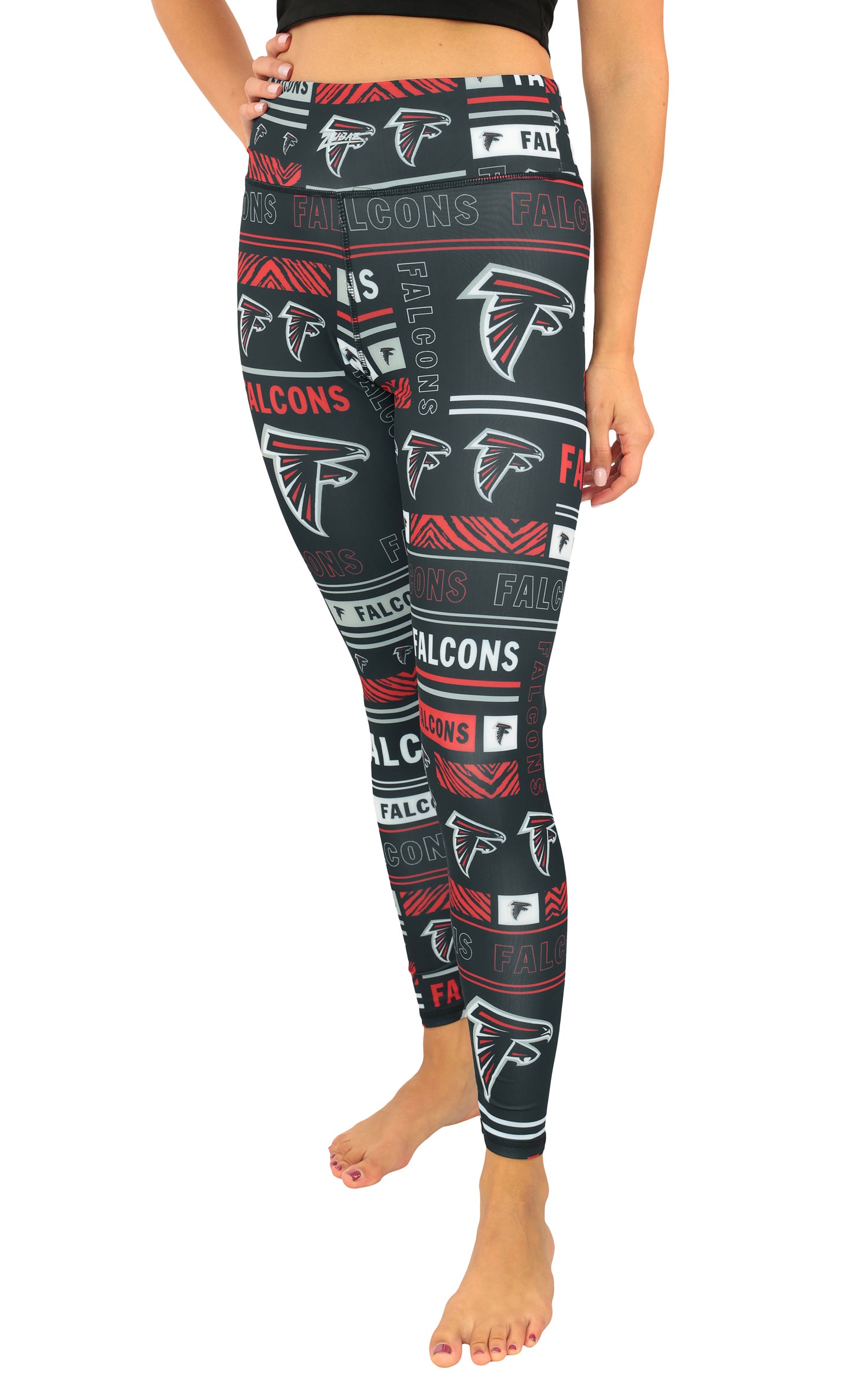 Zubaz NFL Women's Column Leggings, Atlanta Falcons - Official NFL Falcons Zubaz Apparel
