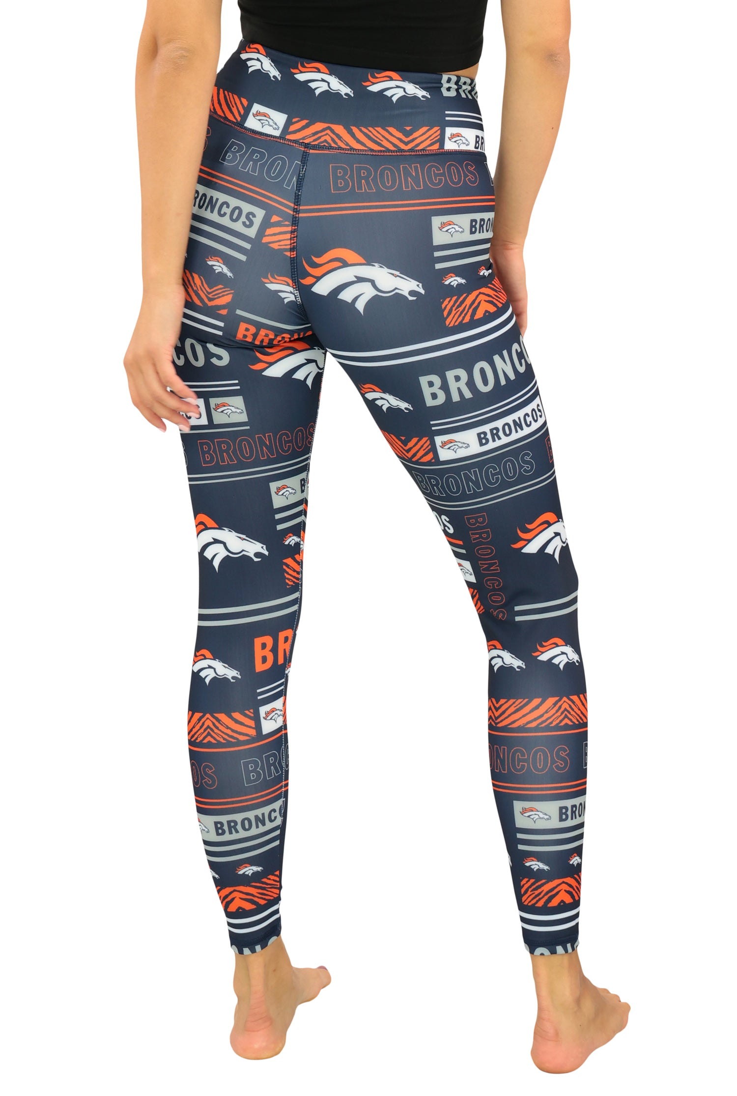 Zubaz NFL Women's Column Leggings, Denver Broncos - Official NFL Broncos Zubaz Apparel