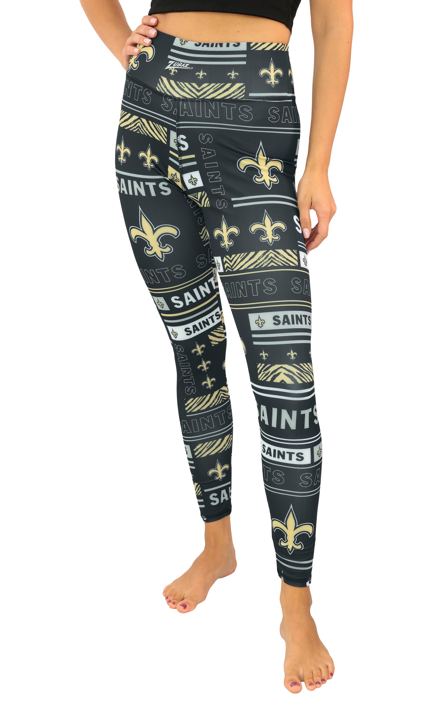 Zubaz NFL Women's Column Leggings, New Orleans Saints