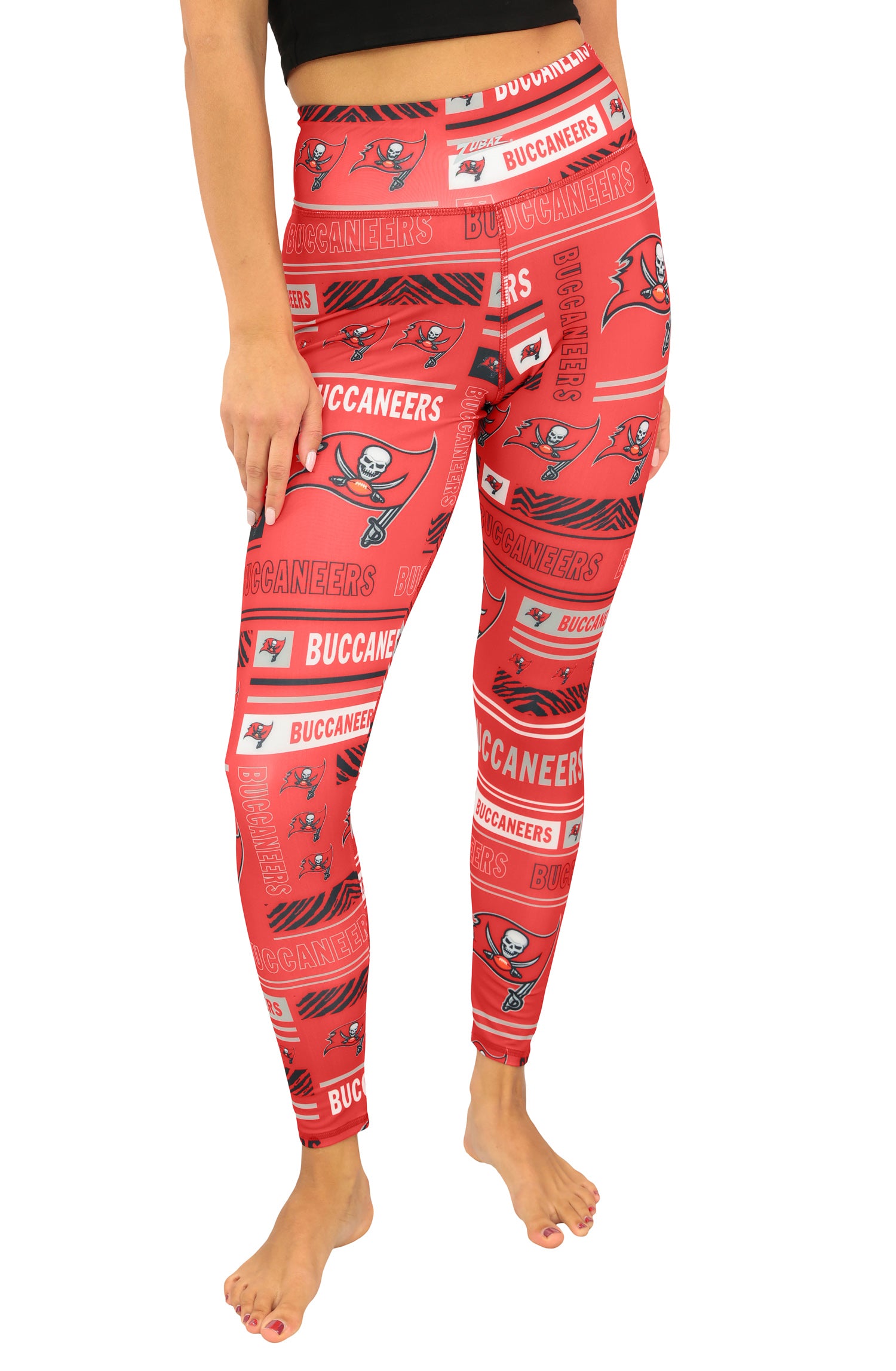 Zubaz NFL Women's Column Leggings, Tampa Bay Buccaneers