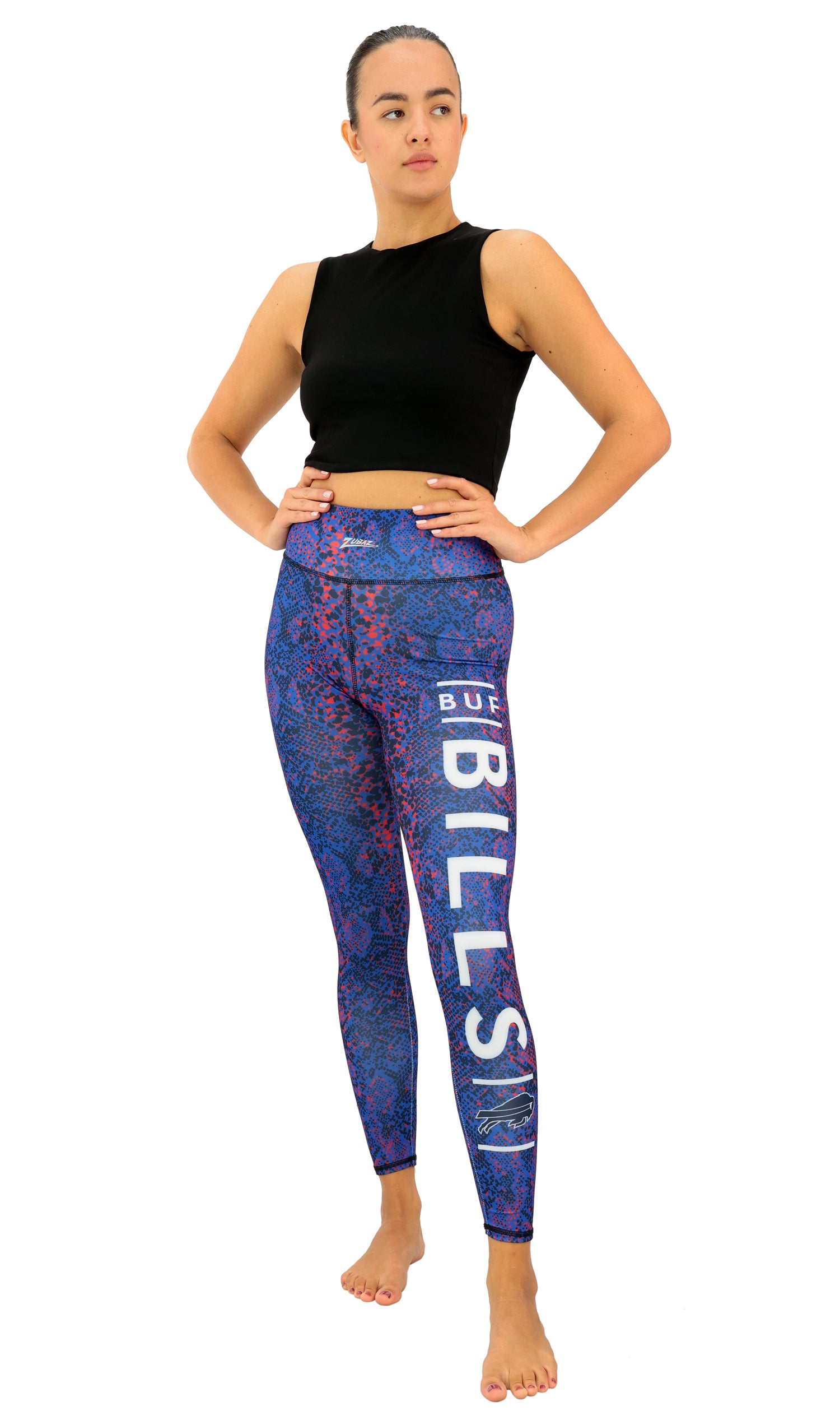 Zubaz NFL Women's Field Goal Primary Post Leggings, Buffalo Bills - Official NFL Bills Zubaz Apparel (3 of 4)