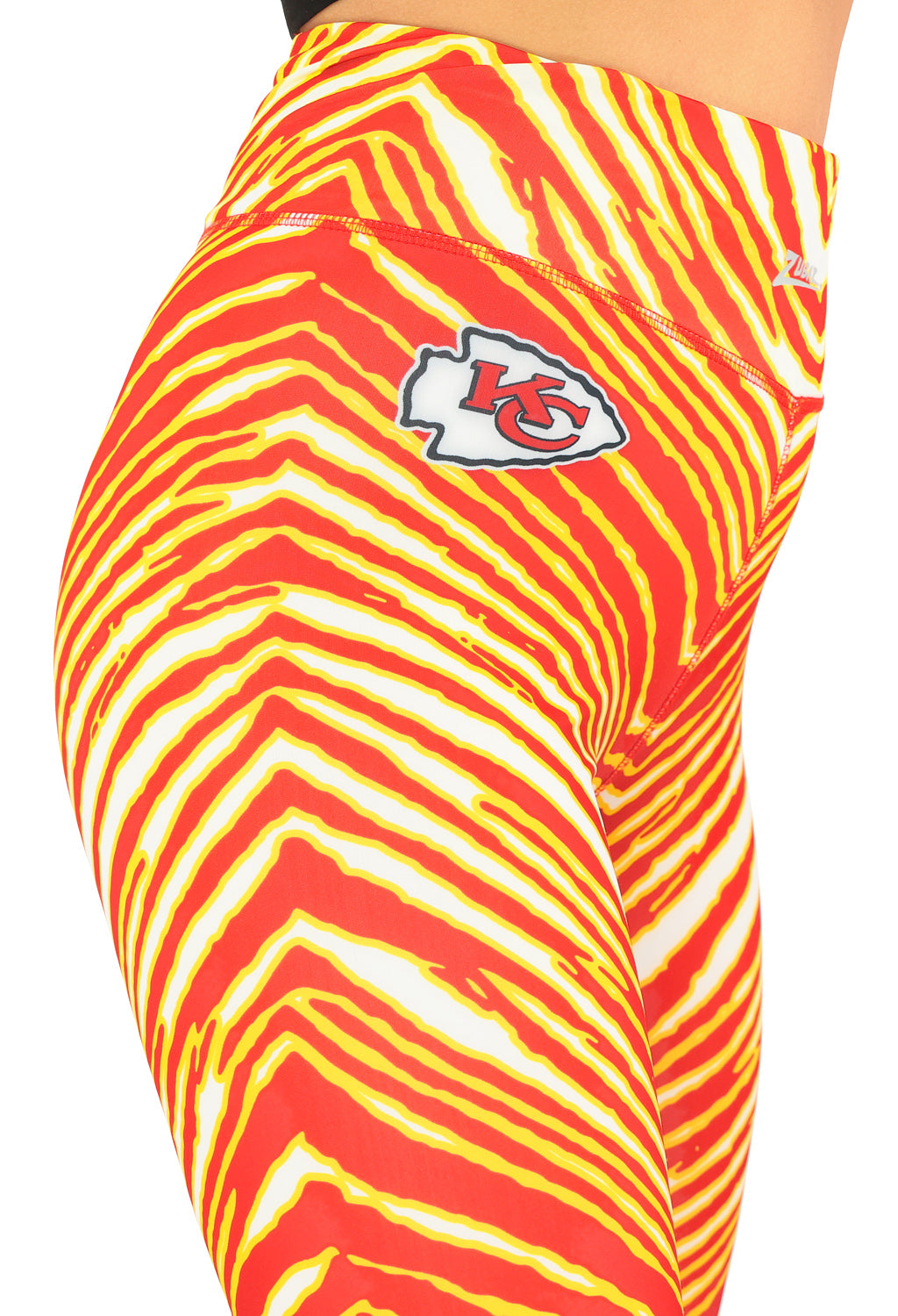 Zubaz NFL Women's 3 Color Zebra Leggings, Kansas City Chiefs - Official NFL Chiefs Zubaz Apparel (3 of 3)