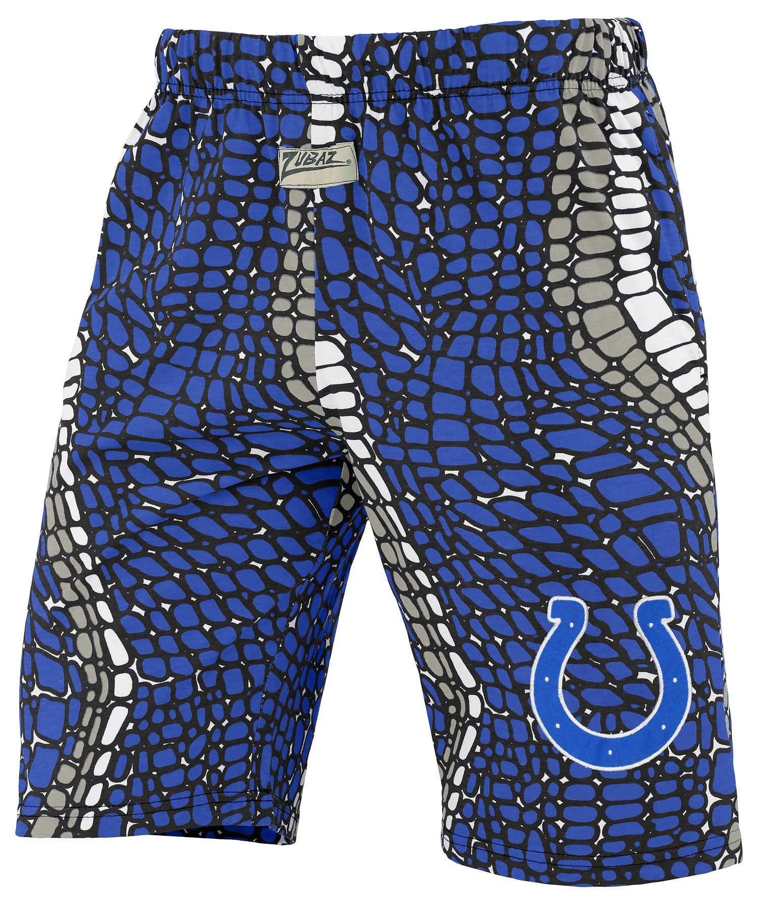Zubaz NFL Adult Unisex Z88 Embroidered Gator 3 Color Shorts, Indianapolis Colts
