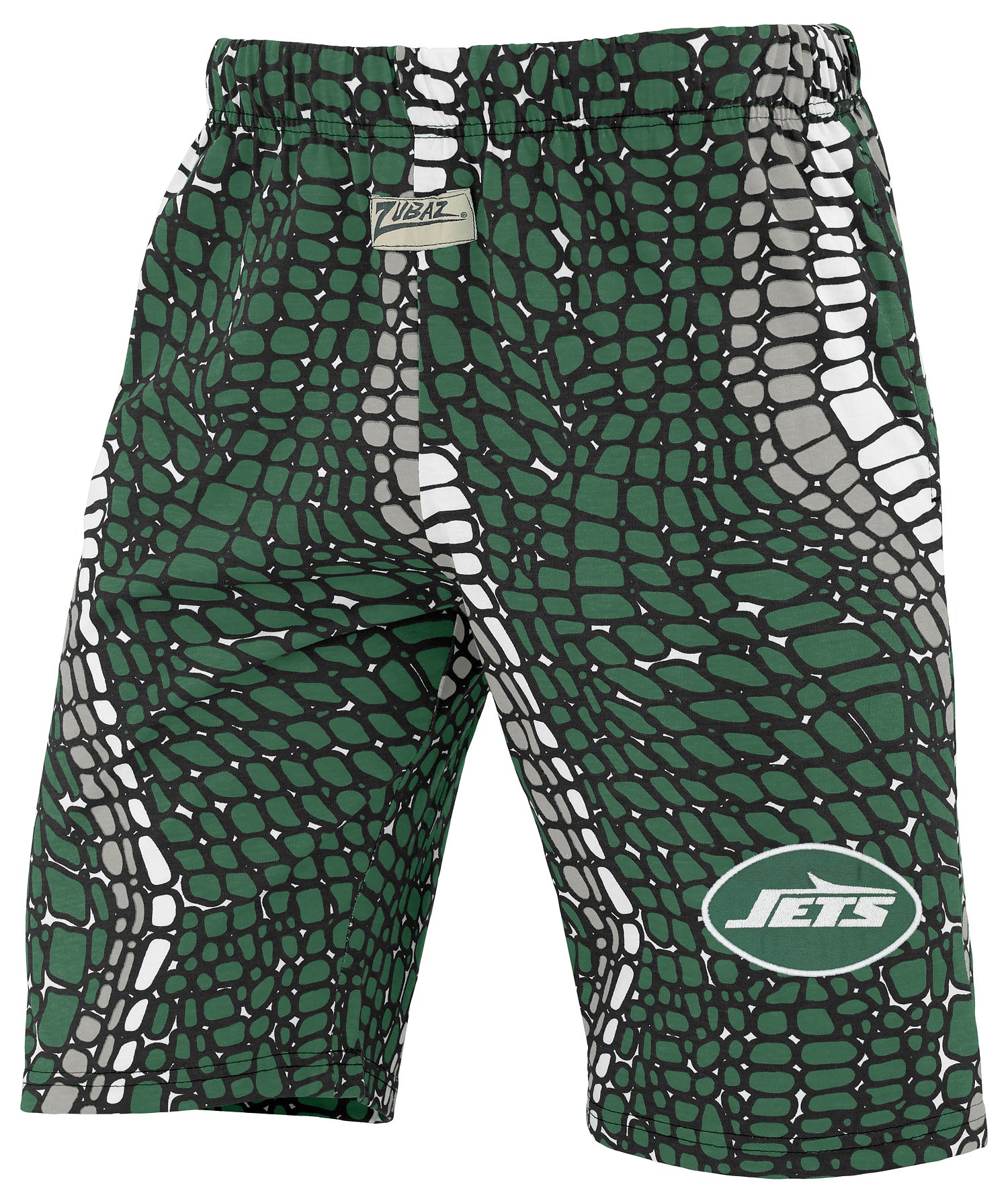 Zubaz NFL Adult Unisex Z88 Embroidered Gator 3 Color Shorts, New York Jets