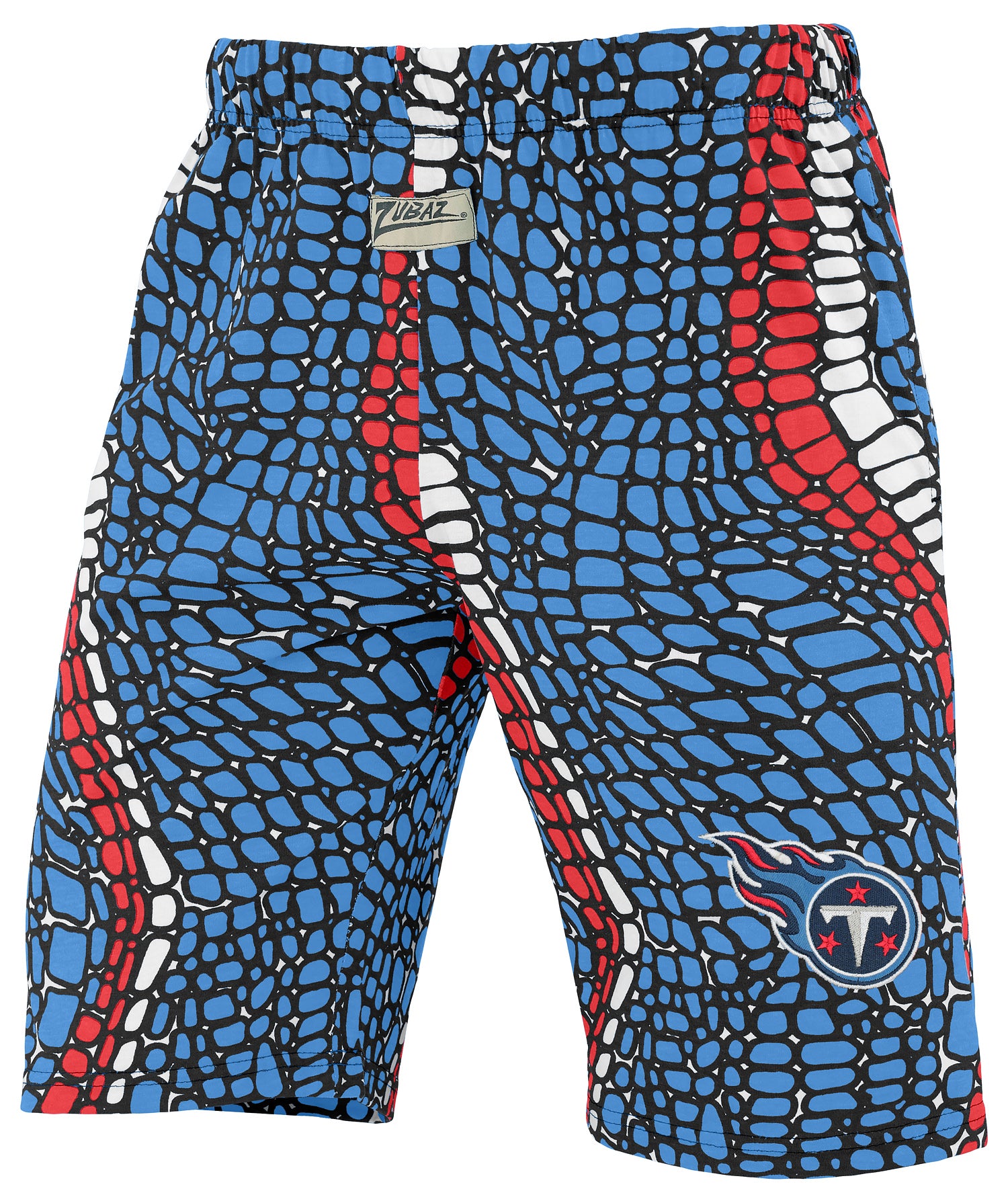 Zubaz NFL Adult Unisex Z88 Embroidered Gator 3 Color Shorts, Tennessee Titans