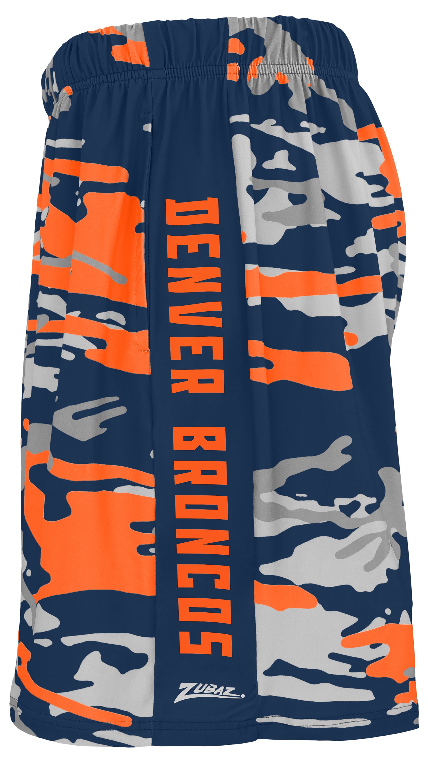 Zubaz NFL Men's 7in Alternate Camo Established Block Text Shorts, Denver Broncos