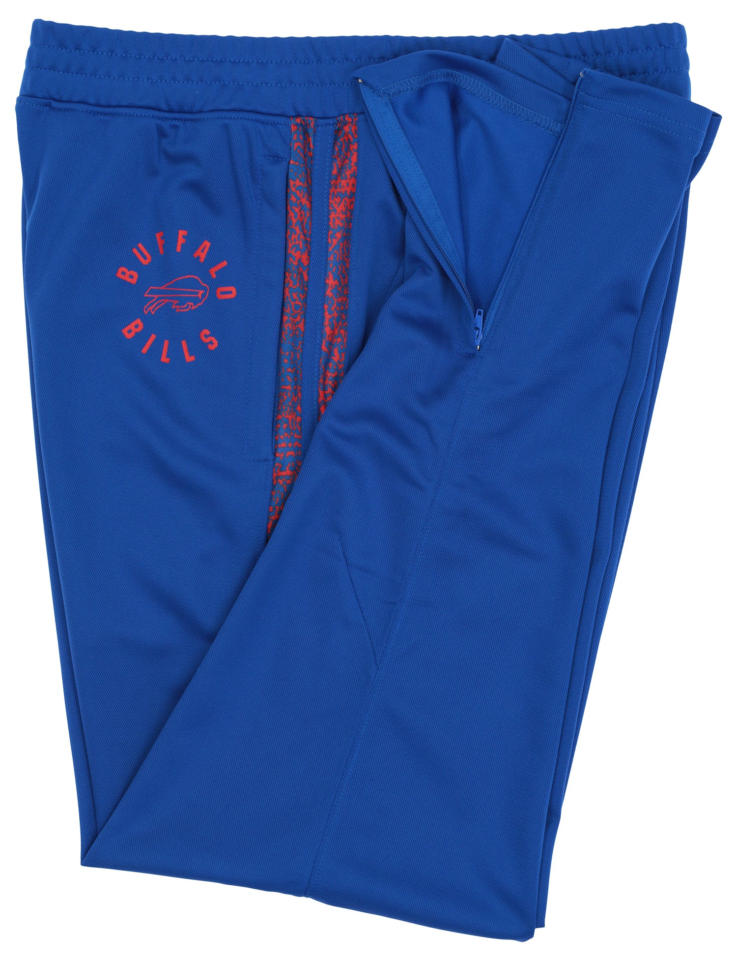 Zubaz NFL Mens Buffalo Bills Solid Royal Blue Track Pants w/ Static Side Stripes