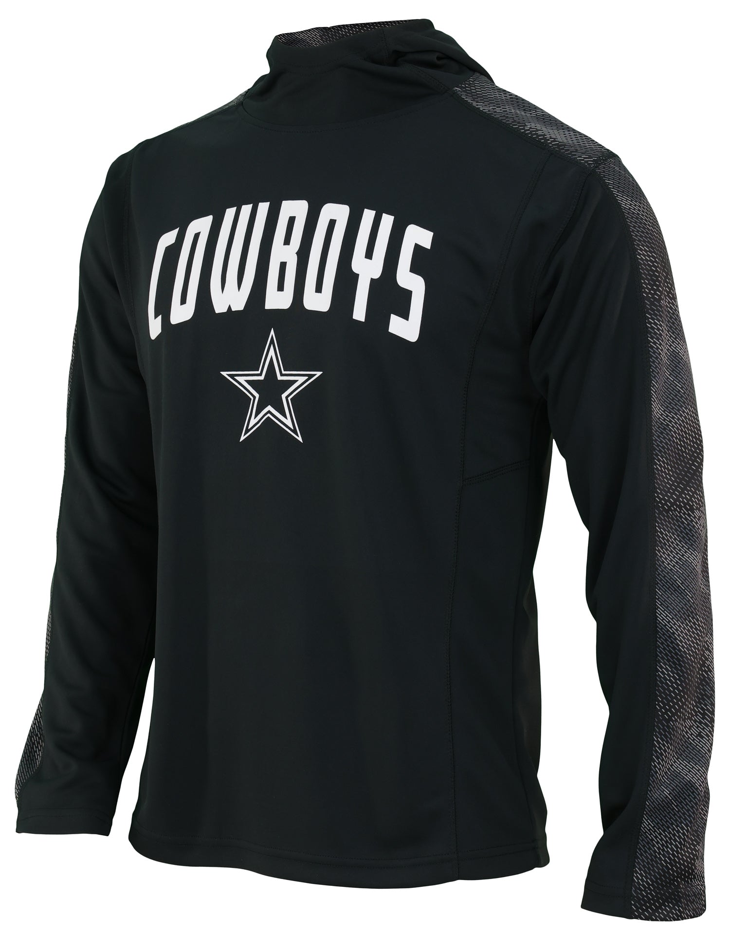 Zubaz NFL Men's Dallas Cowboys Black Elevated Lightweight Hoodie With Viper Accents