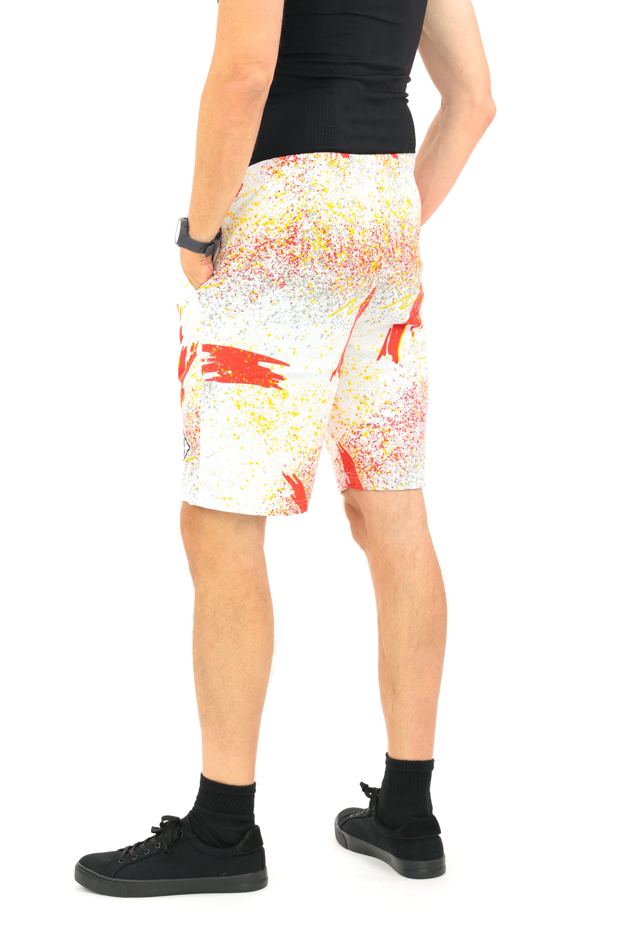 Zubaz NFL Adult Unisex Z88 Embroidered Confetti 3 Team Color Shorts, Kansas City Chiefs