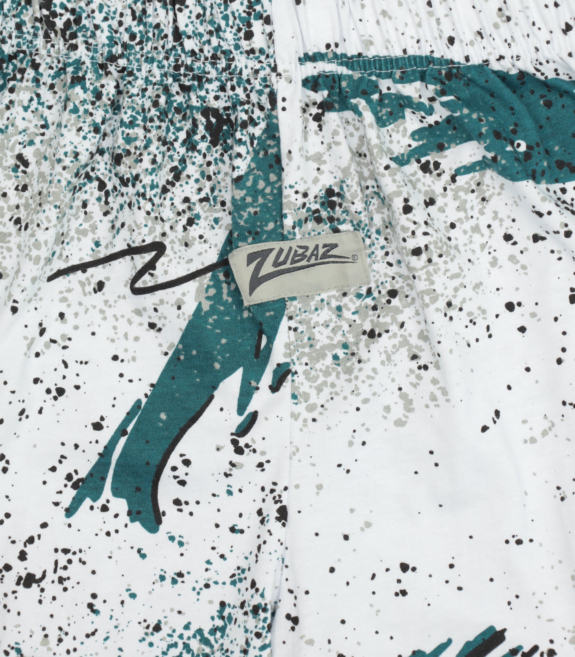 Zubaz NFL Adult Unisex Z88 Embroidered Confetti 3 Team Color Shorts, Philadelphia Eagles