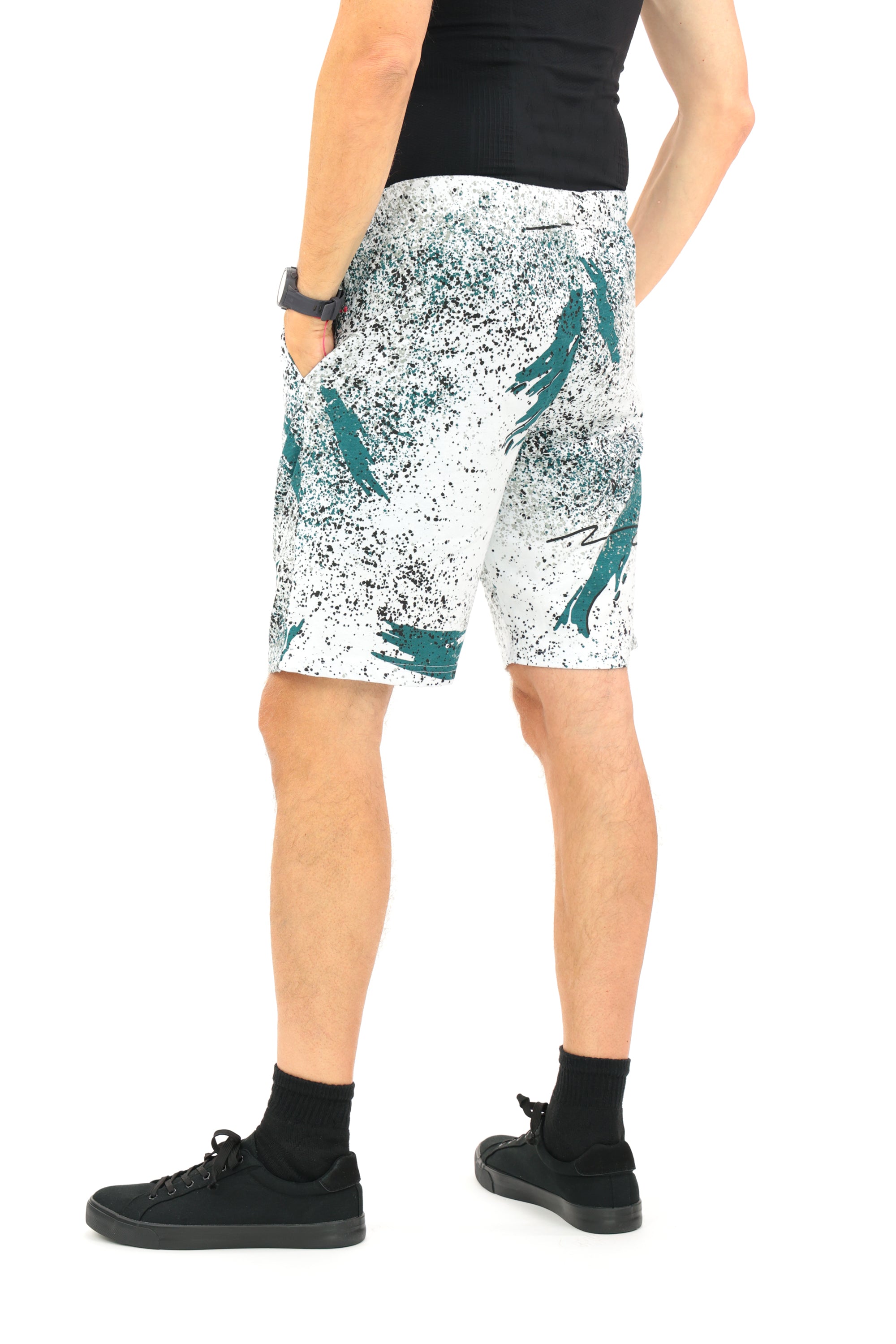 Zubaz NFL Adult Unisex Z88 Embroidered Confetti 3 Team Color Shorts, Philadelphia Eagles