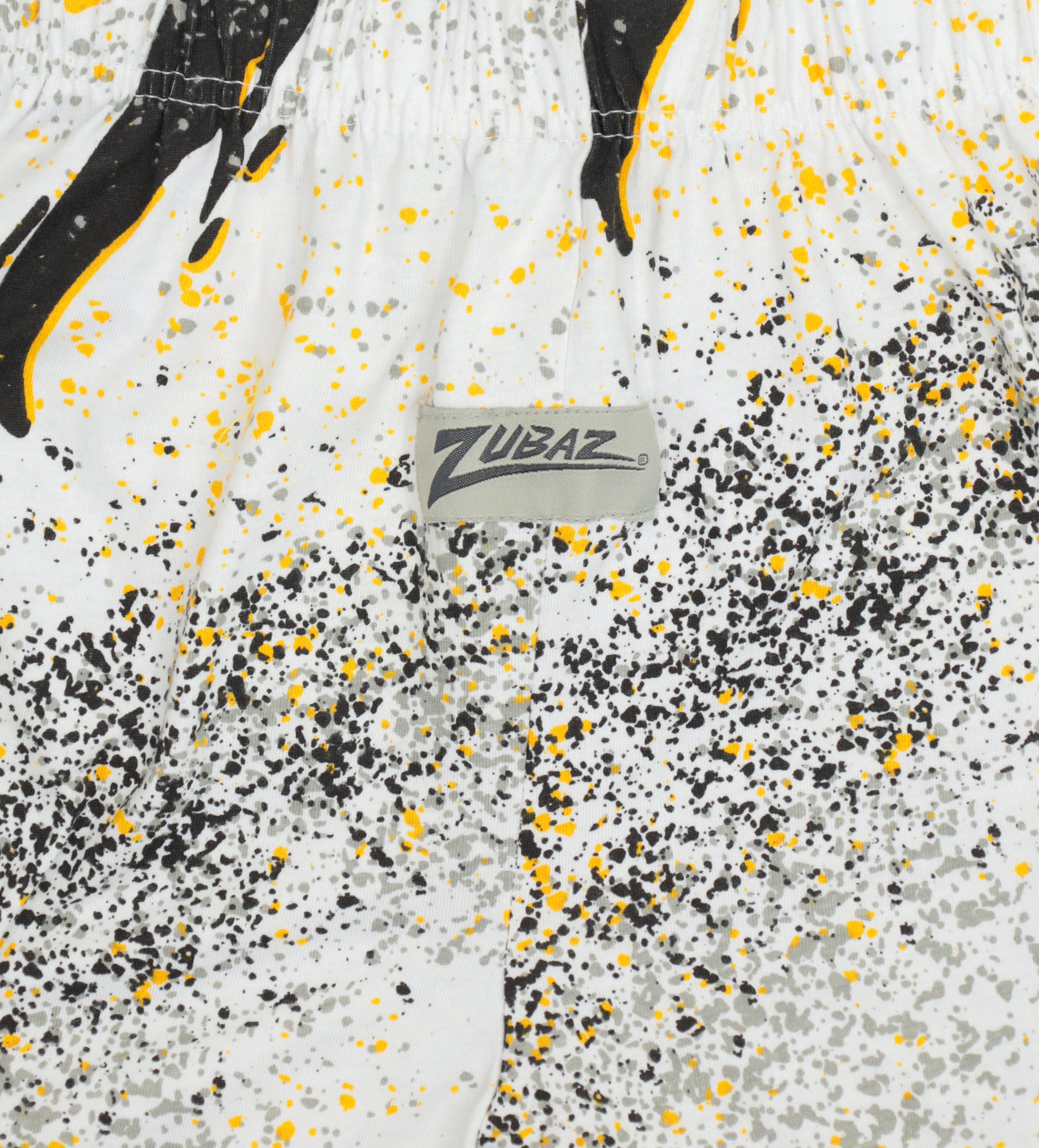 Zubaz NFL Adult Unisex Z88 Embroidered Confetti 3 Team Color Shorts, Pittsburgh Steelers