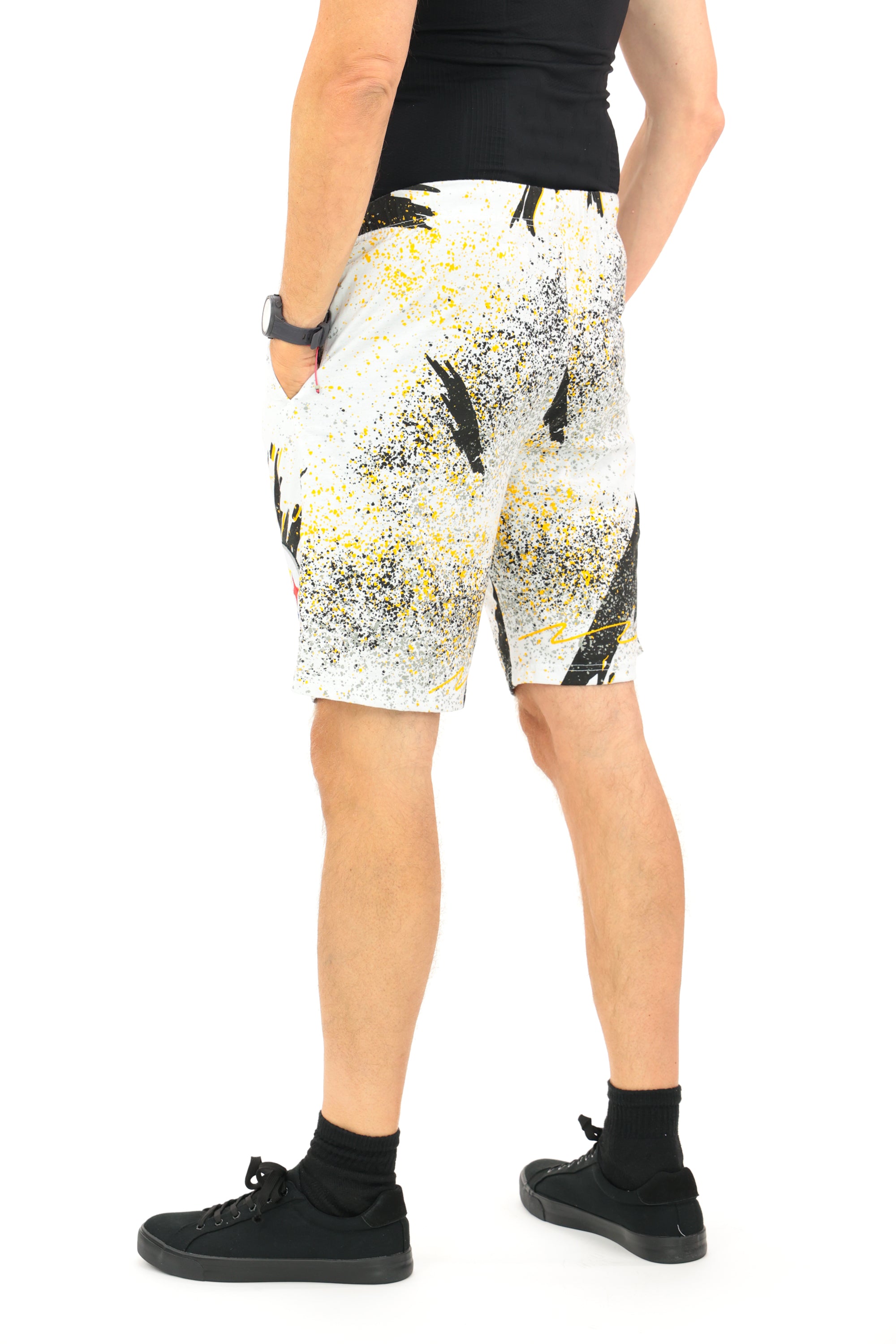 Zubaz NFL Adult Unisex Z88 Embroidered Confetti 3 Team Color Shorts, Pittsburgh Steelers