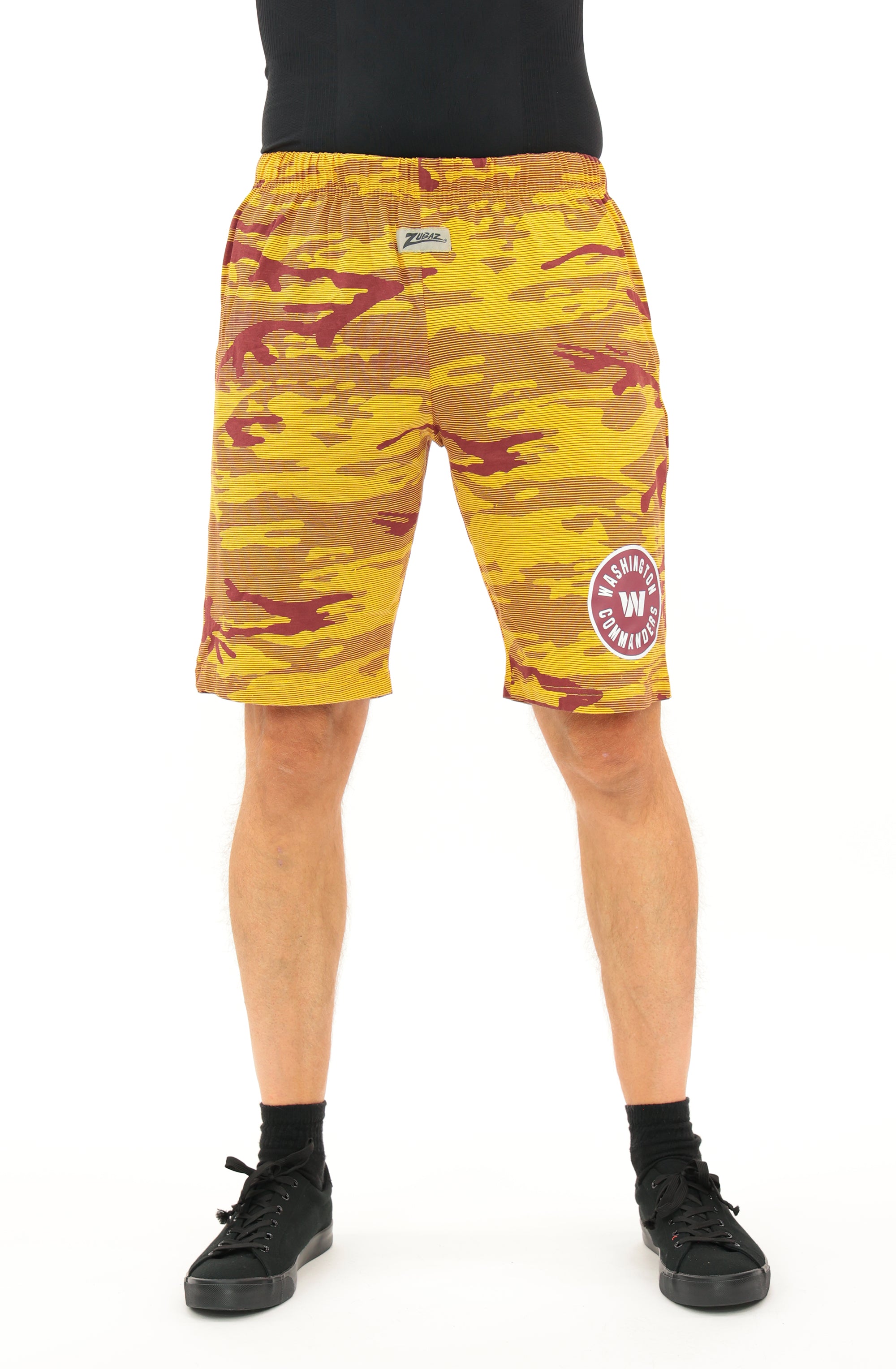 Zubaz NFL Adult Unisex Z88 Camo Lines Shorts, Washington Commanders