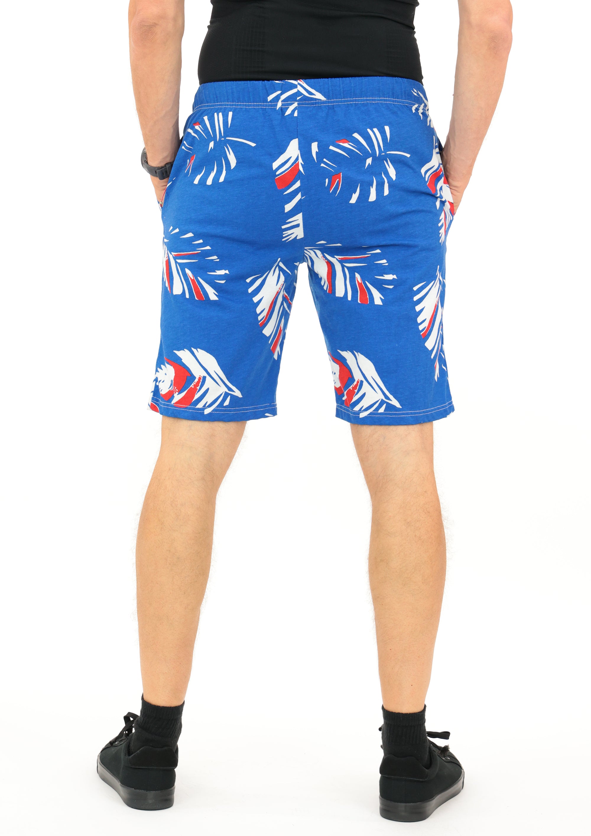 Zubaz NFL Adult Unisex for Men and Women Z88 Embroidered Leaf 3 Team Color Shorts, Buffalo Bills