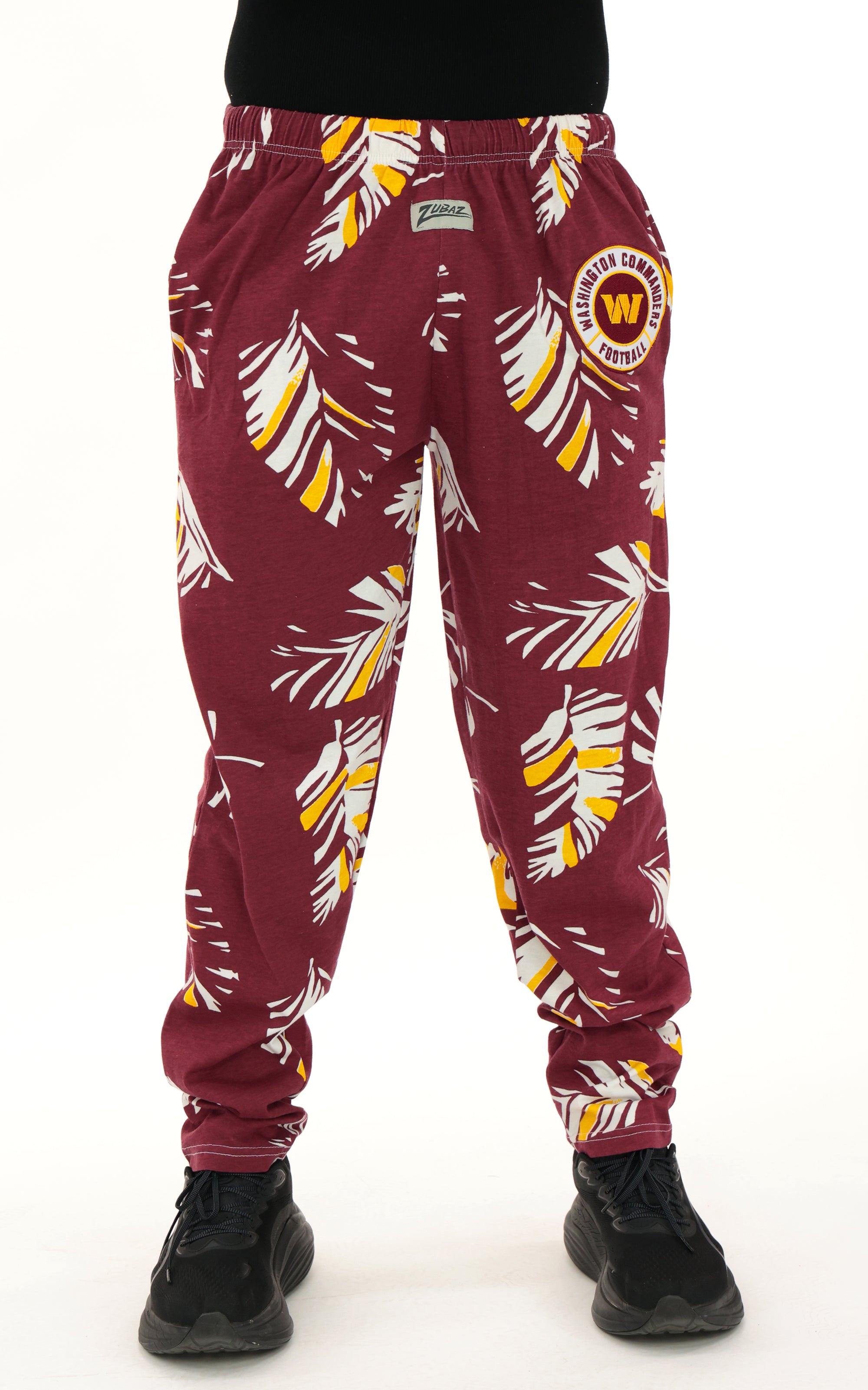 Zubaz NFL Adult Unisex Z88 Embroidered Leaf 3 Color Pants, Washington Commanders