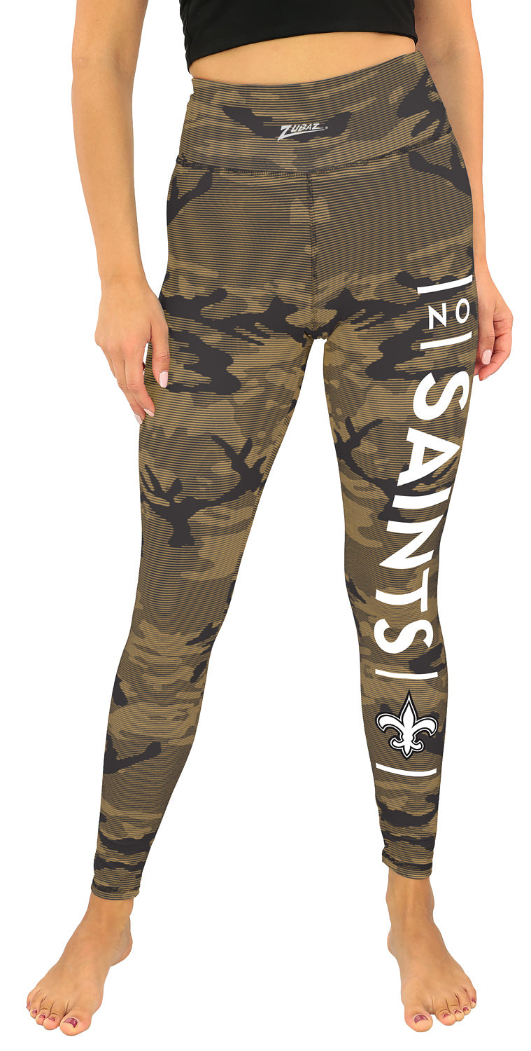 Zubaz NFL Women's Goal Line Camo Line Leggings, New Orleans Saints - Official NFL Saints Zubaz Apparel (25 of 53)
