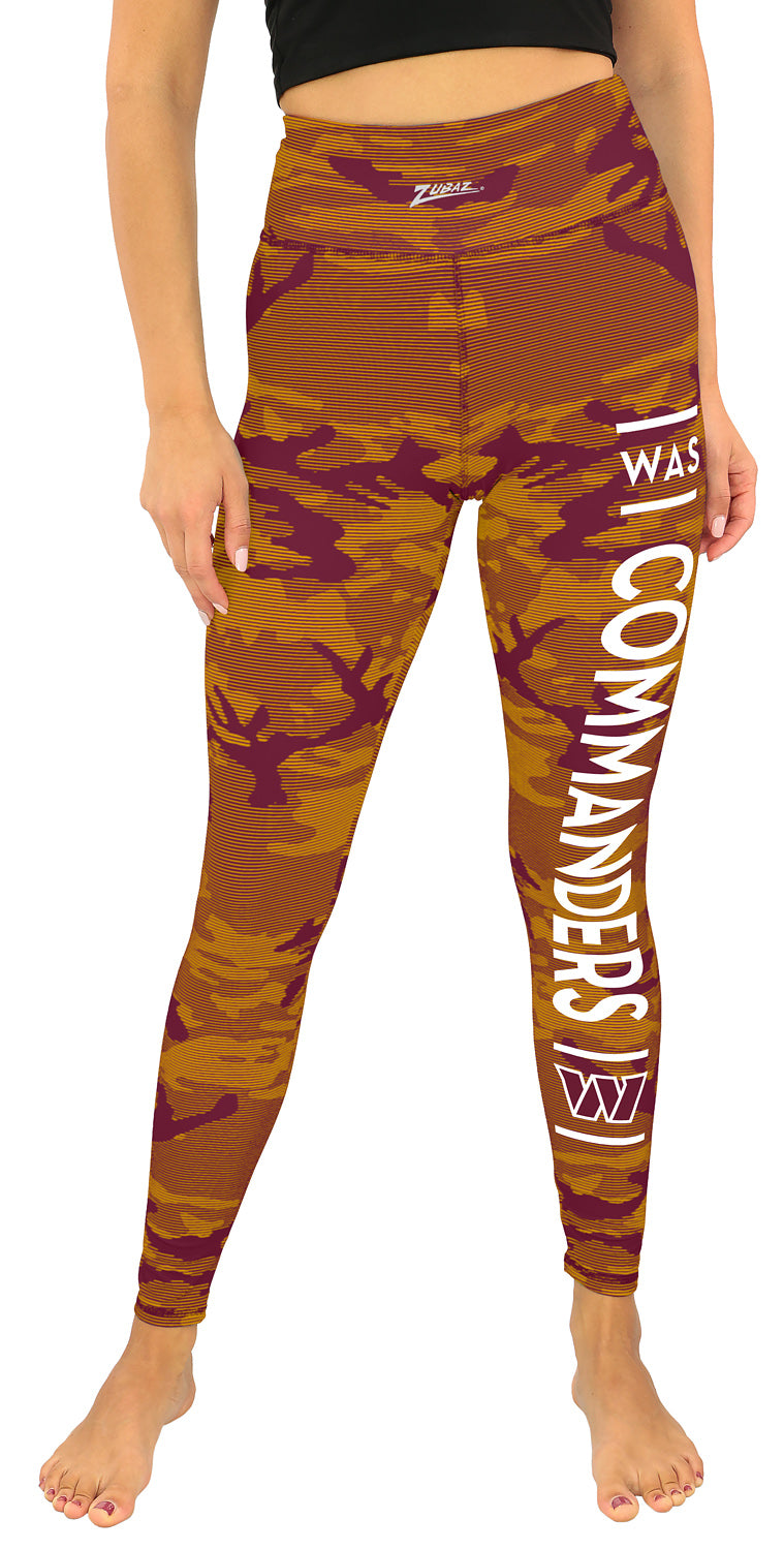 Zubaz NFL Women's Goal Line Camo Line Leggings, Washington Commanders