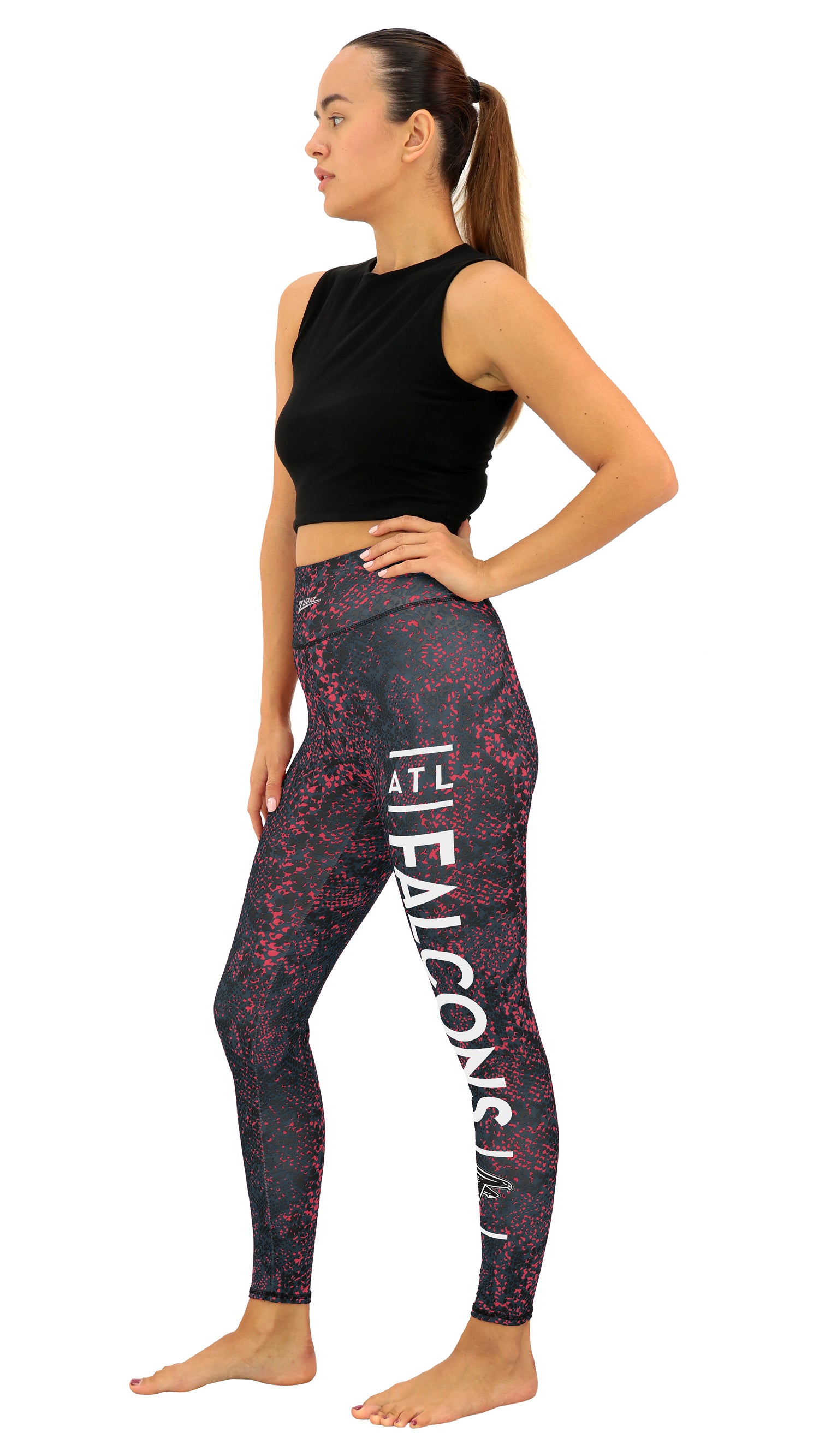 Zubaz NFL Women's Field Goal Primary Post Leggings, Atlanta Falcons