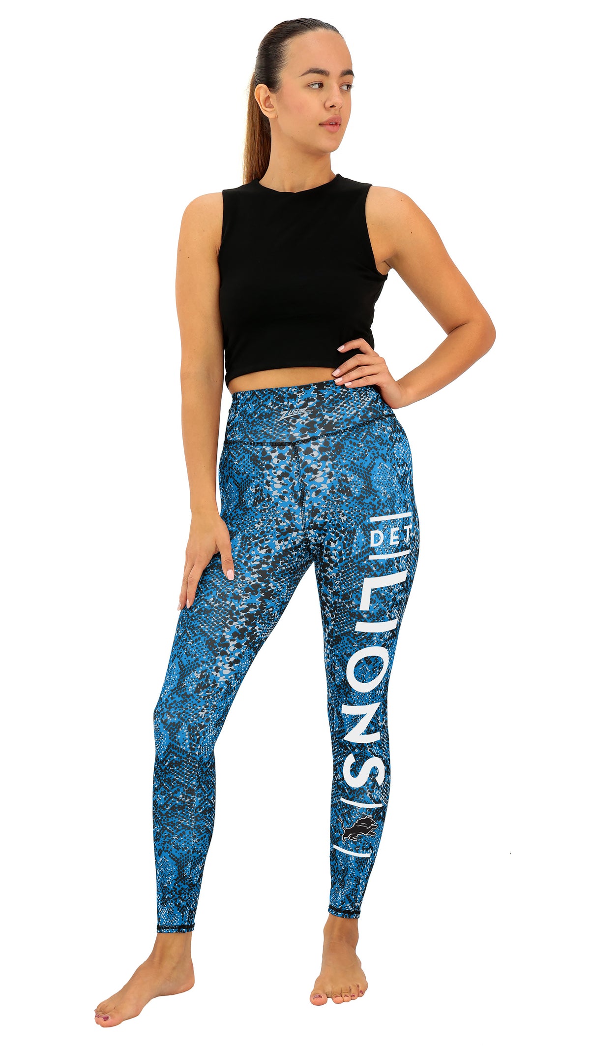 Zubaz NFL Women's Field Goal Primary Post Leggings, Detroit Lions - Official NFL Lions Zubaz Apparel (36 of 48)