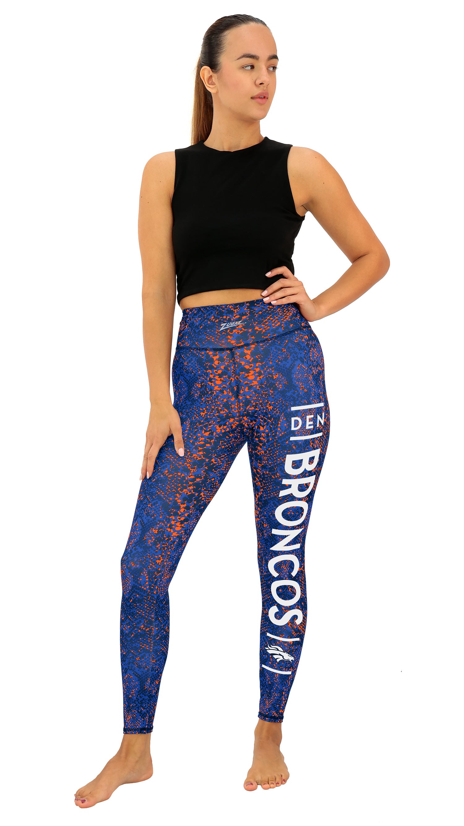 Zubaz NFL Women's Field Goal Primary Post Leggings, Denver Broncos - Official NFL Broncos Zubaz Apparel (48 of 48)