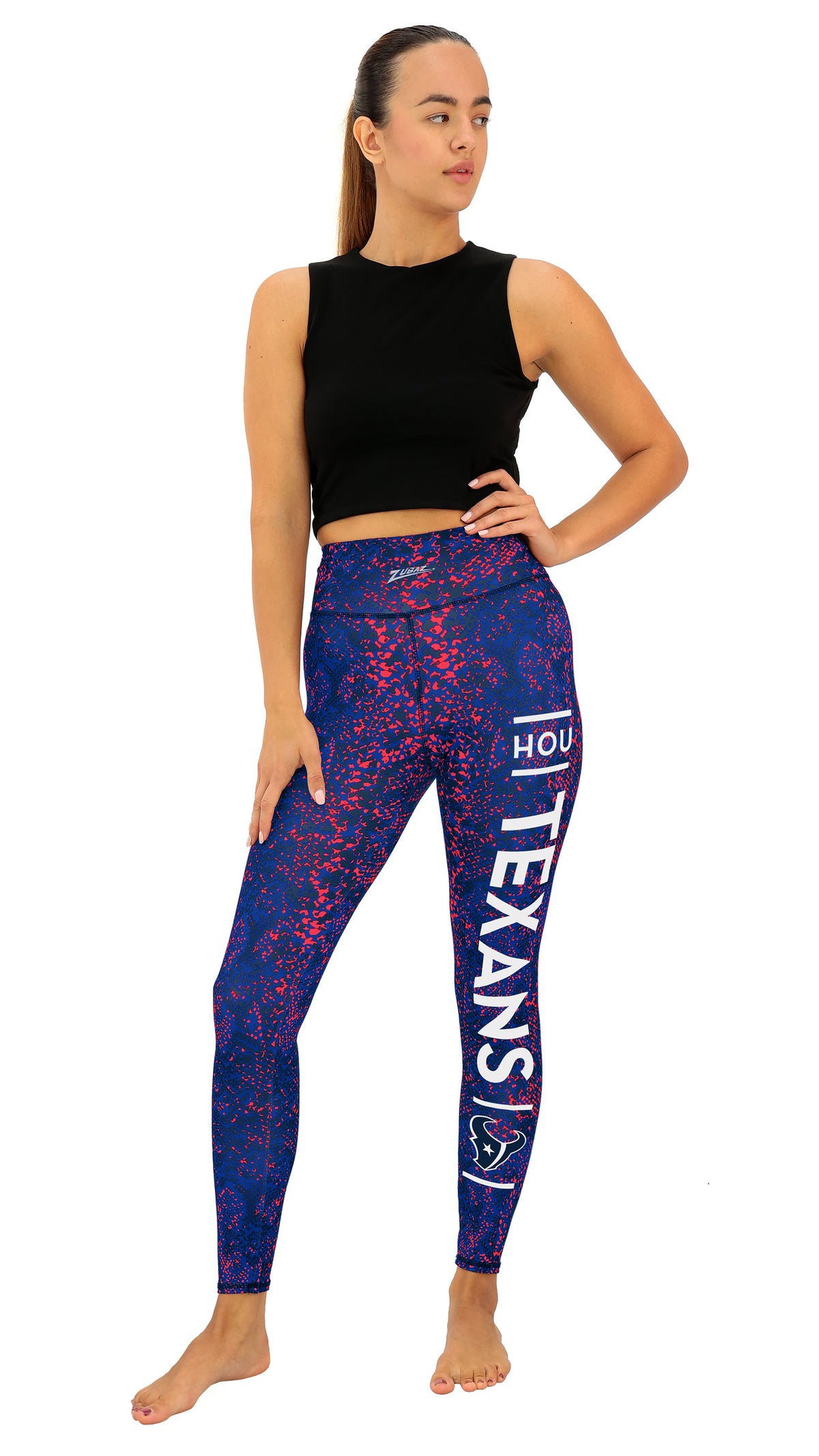 Zubaz NFL Women's Field Goal Primary Post Leggings, Houston Texans - Official NFL Texans Zubaz Apparel (18 of 48)