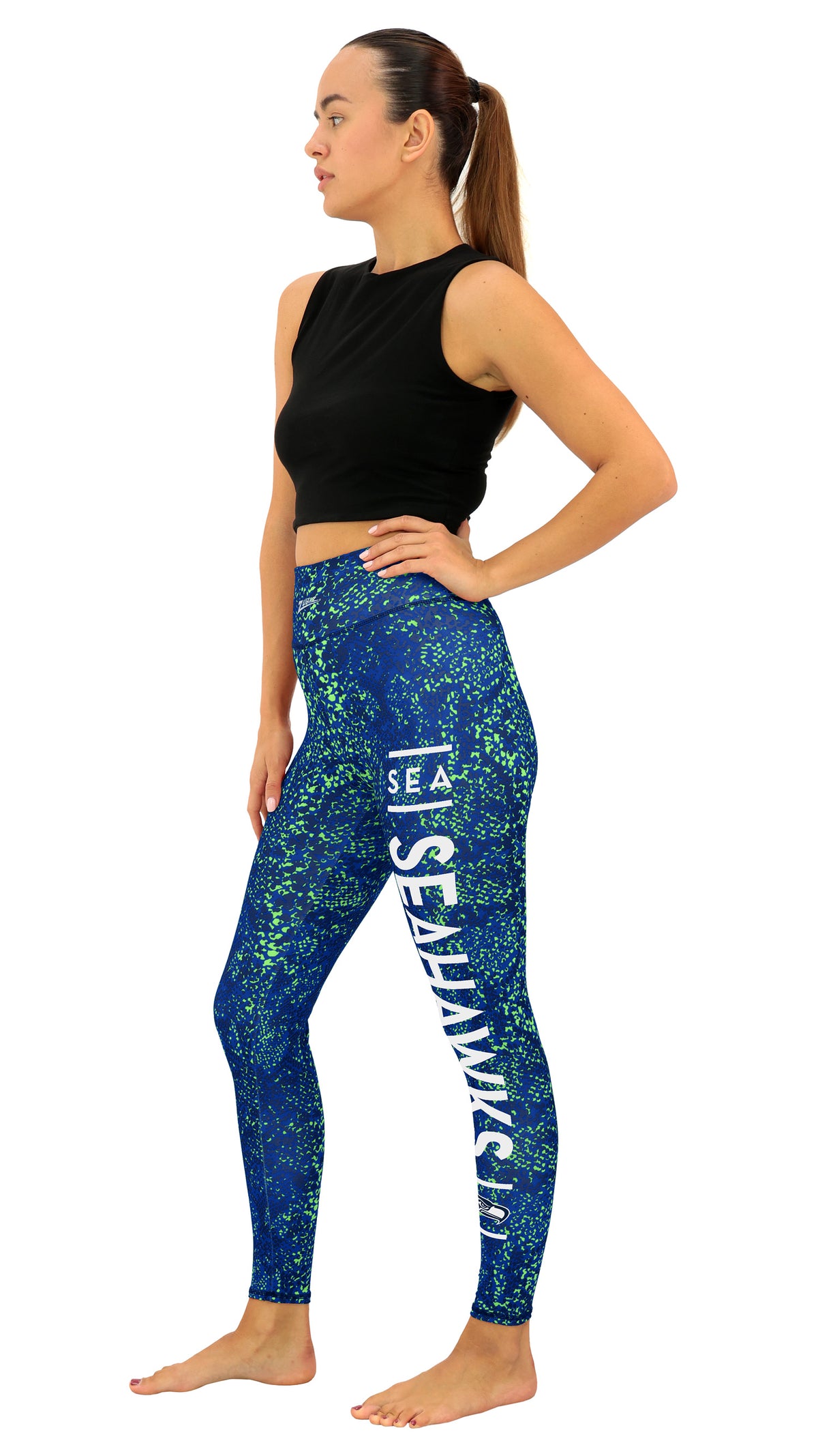 Zubaz NFL Women's Field Goal Primary Post Leggings, Seattle Seahawks - Official NFL Seahawks Zubaz Apparel (19 of 48)