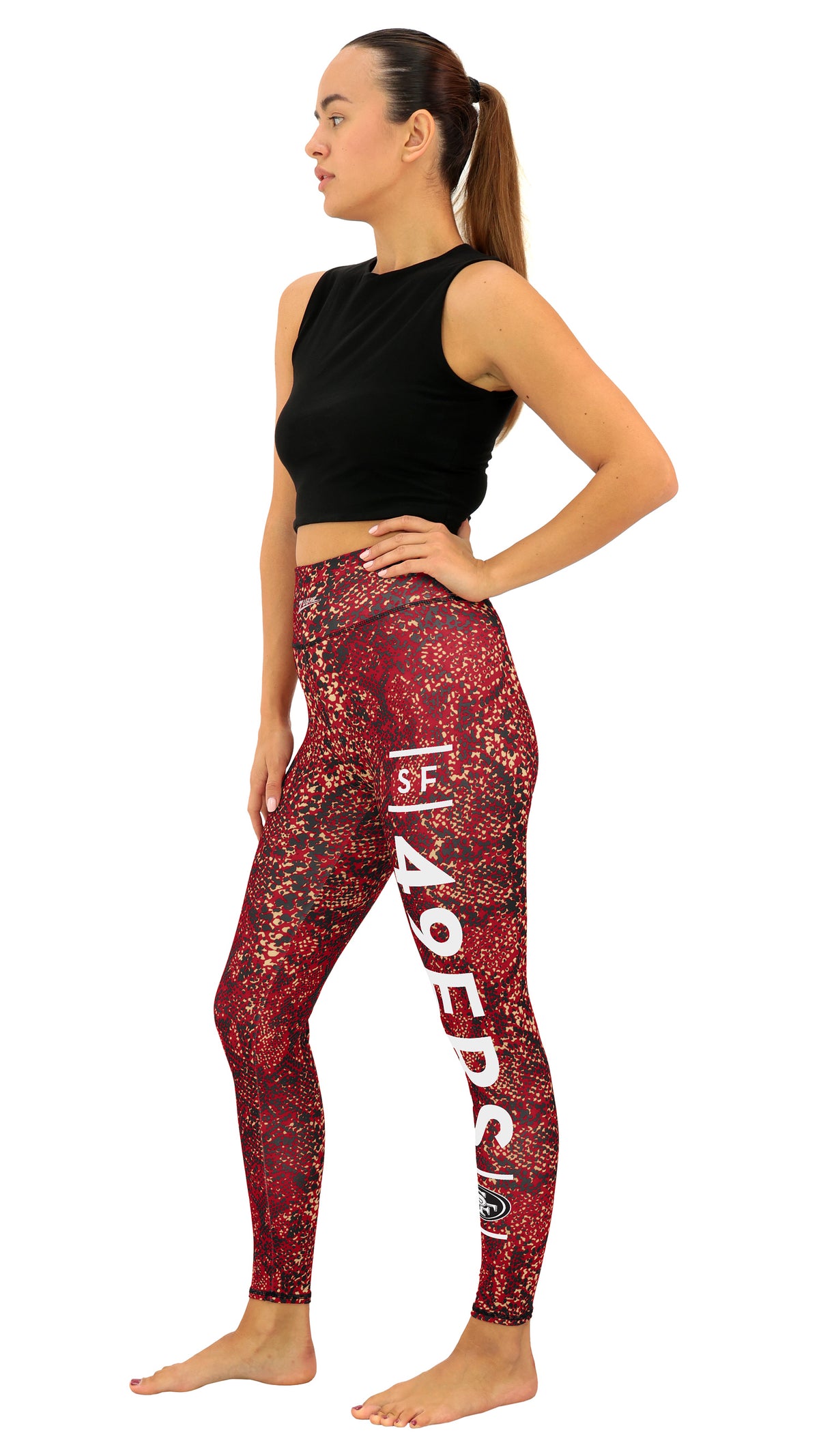 Zubaz NFL Women's Field Goal Primary Post Leggings, San Francisco 49ers - Official NFL 49ers Zubaz Apparel (43 of 48)