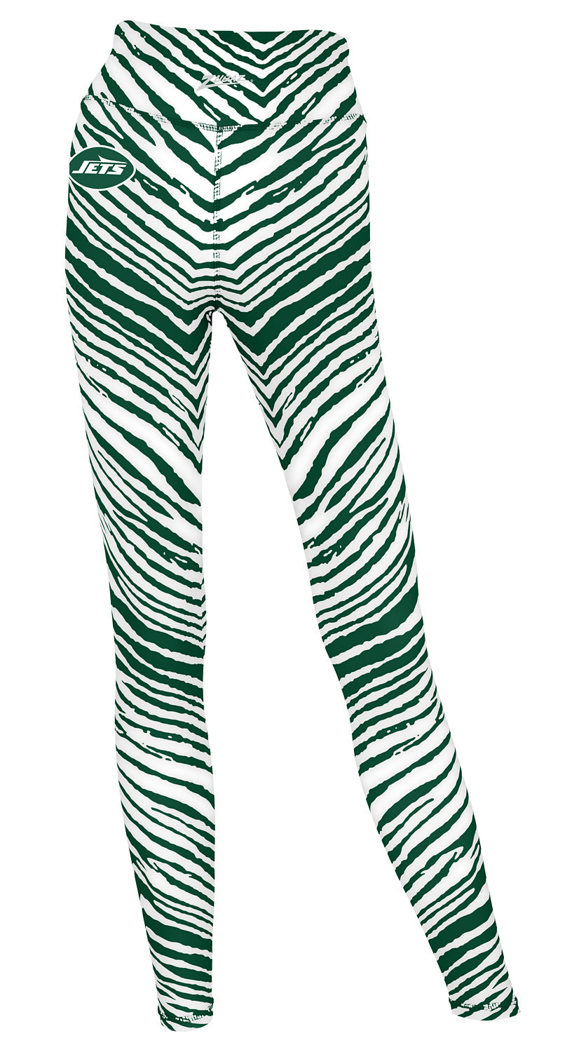 Zubaz NFL Women's 3 Color Zebra Leggings, New York Jets - Official NFL Jets Zubaz Apparel (49 of 56)
