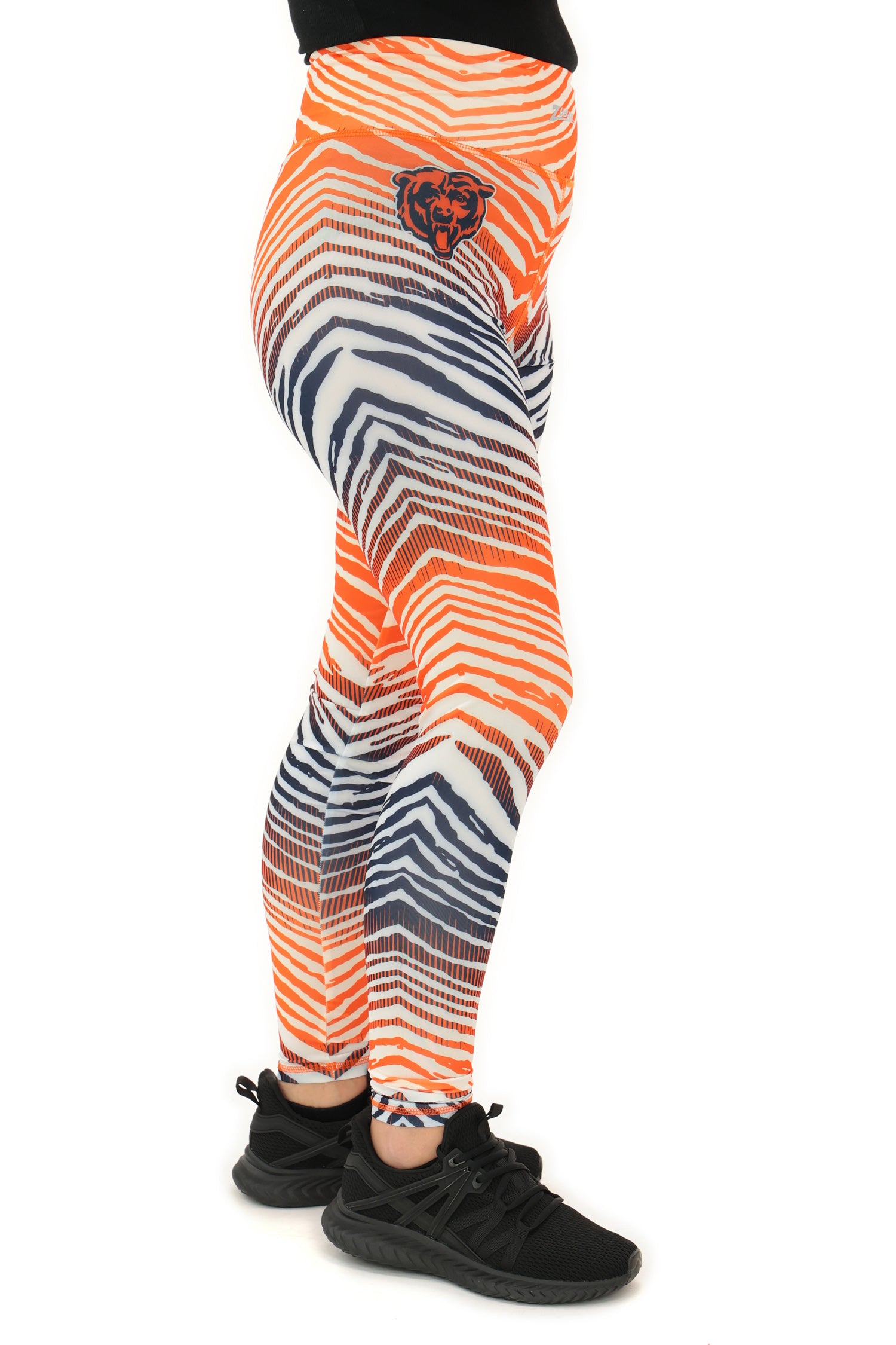 Zubaz NFL Women's Primary Logo Zebra Ombre Leggings, Chicago Bears - Official NFL Bears Zubaz Apparel (16 of 16)