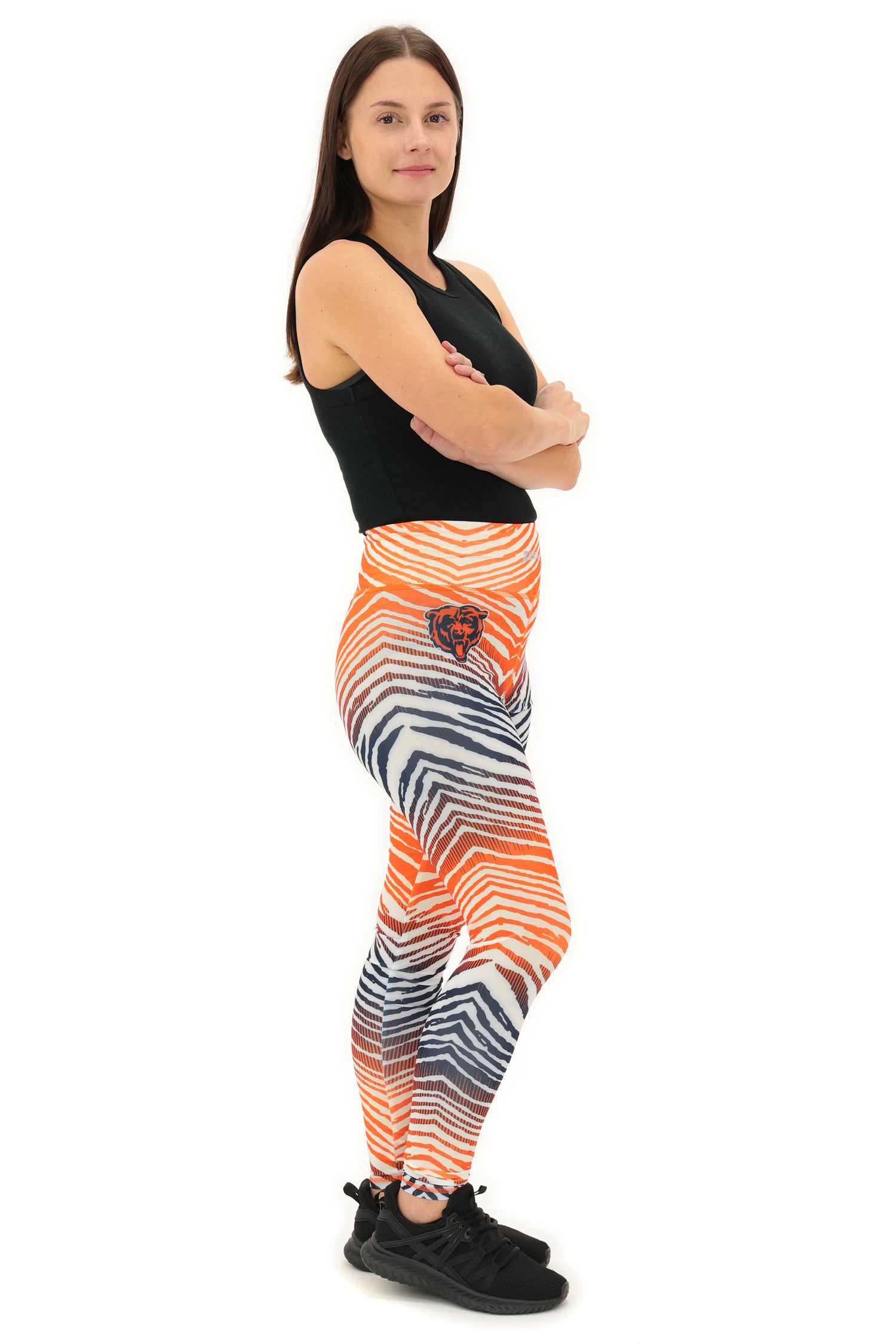 Zubaz NFL Women's Primary Logo Zebra Ombre Leggings, Chicago Bears - Official NFL Bears Zubaz Apparel (11 of 16)