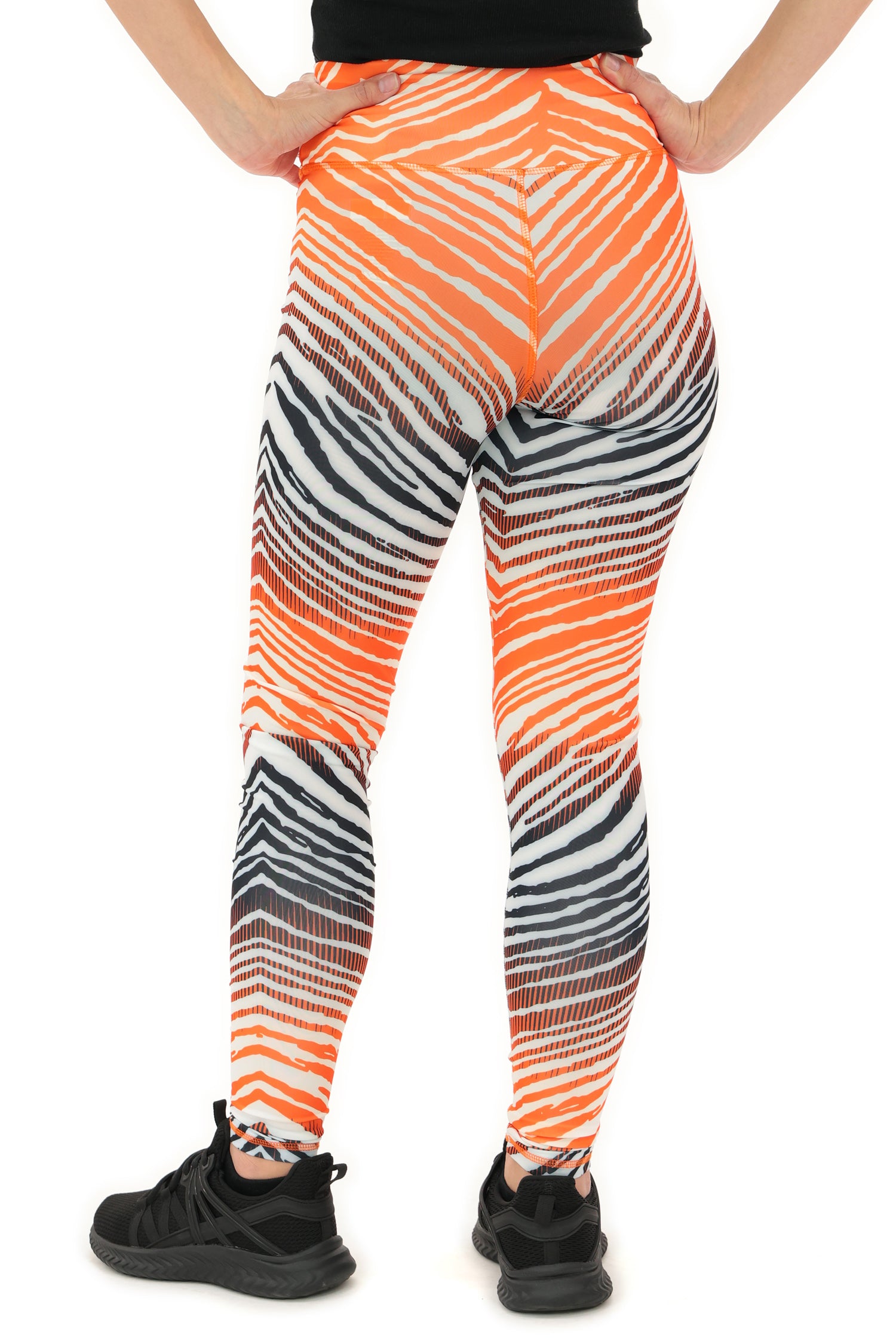 Zubaz NFL Women's Primary Logo Zebra Ombre Leggings, Cincinnati Bengals - Official NFL Bengals Zubaz Apparel (8 of 15)