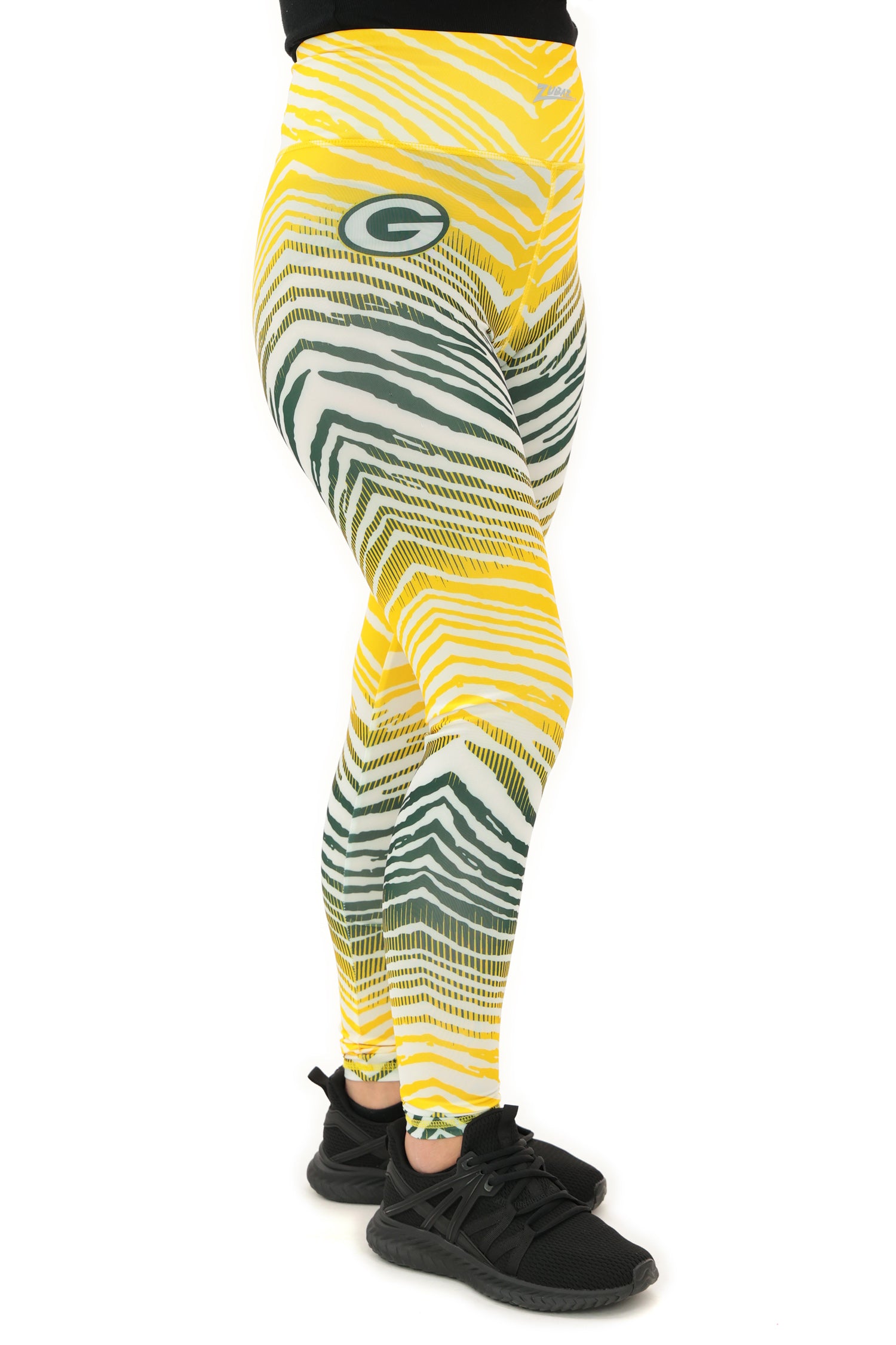 Zubaz NFL Women's Primary Logo Zebra Ombre Leggings, Green Bay Packers