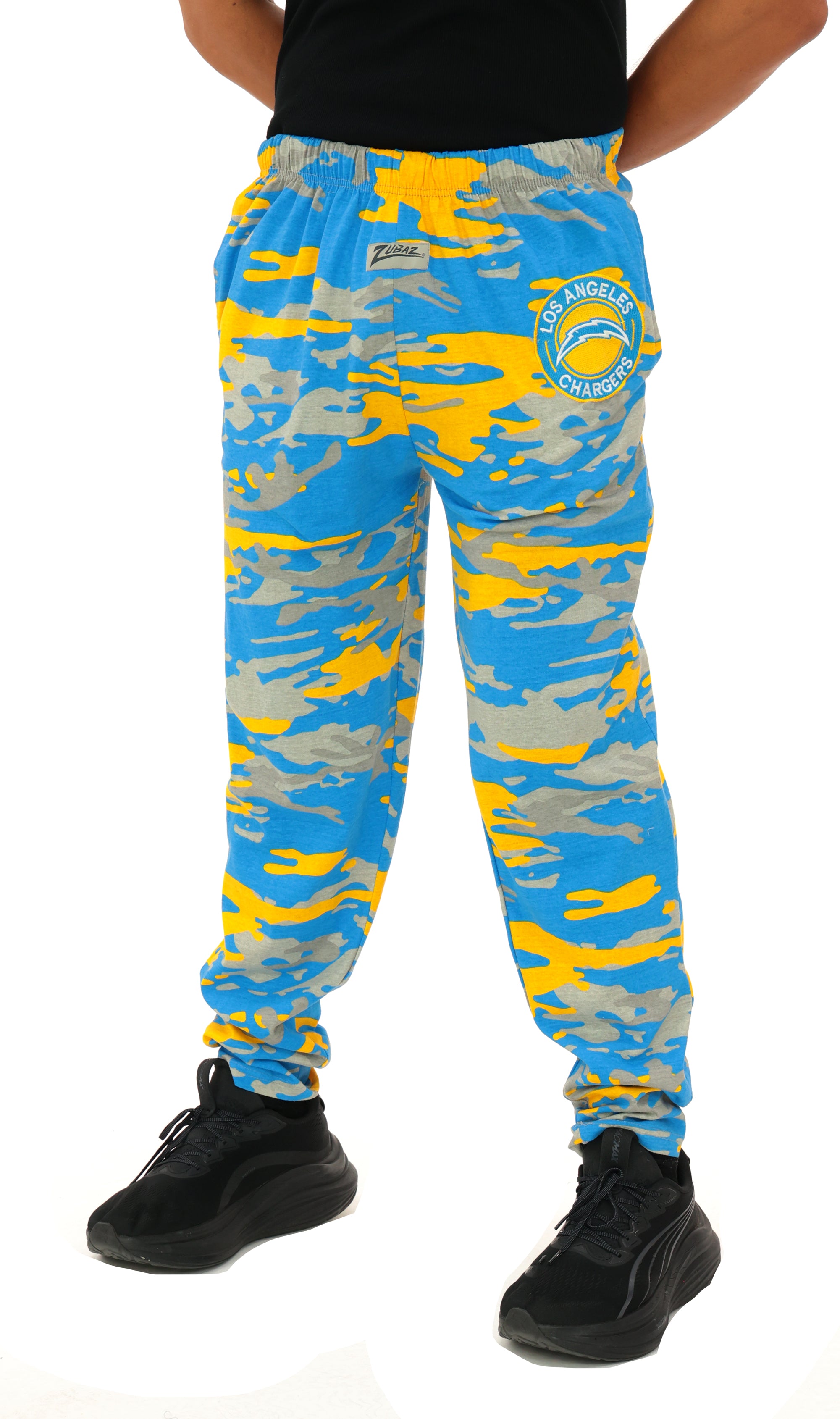 Zubaz NFL Adult Unisex Z88 Embroidered Alt Camo Pants, Los Angeles Chargers