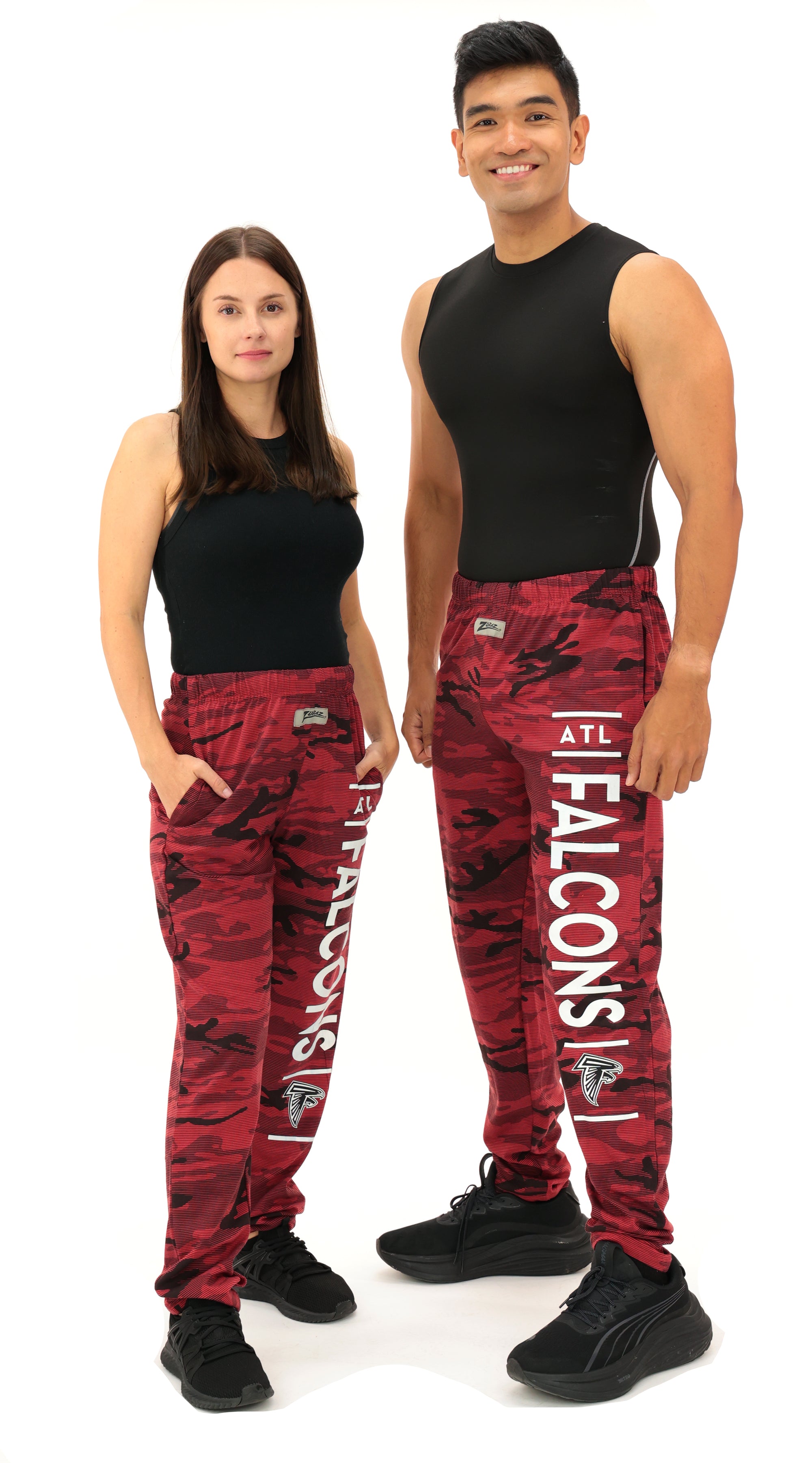 Zubaz NFL Adult Unisex Z88 Camo Lines Pants, Atlanta Falcons