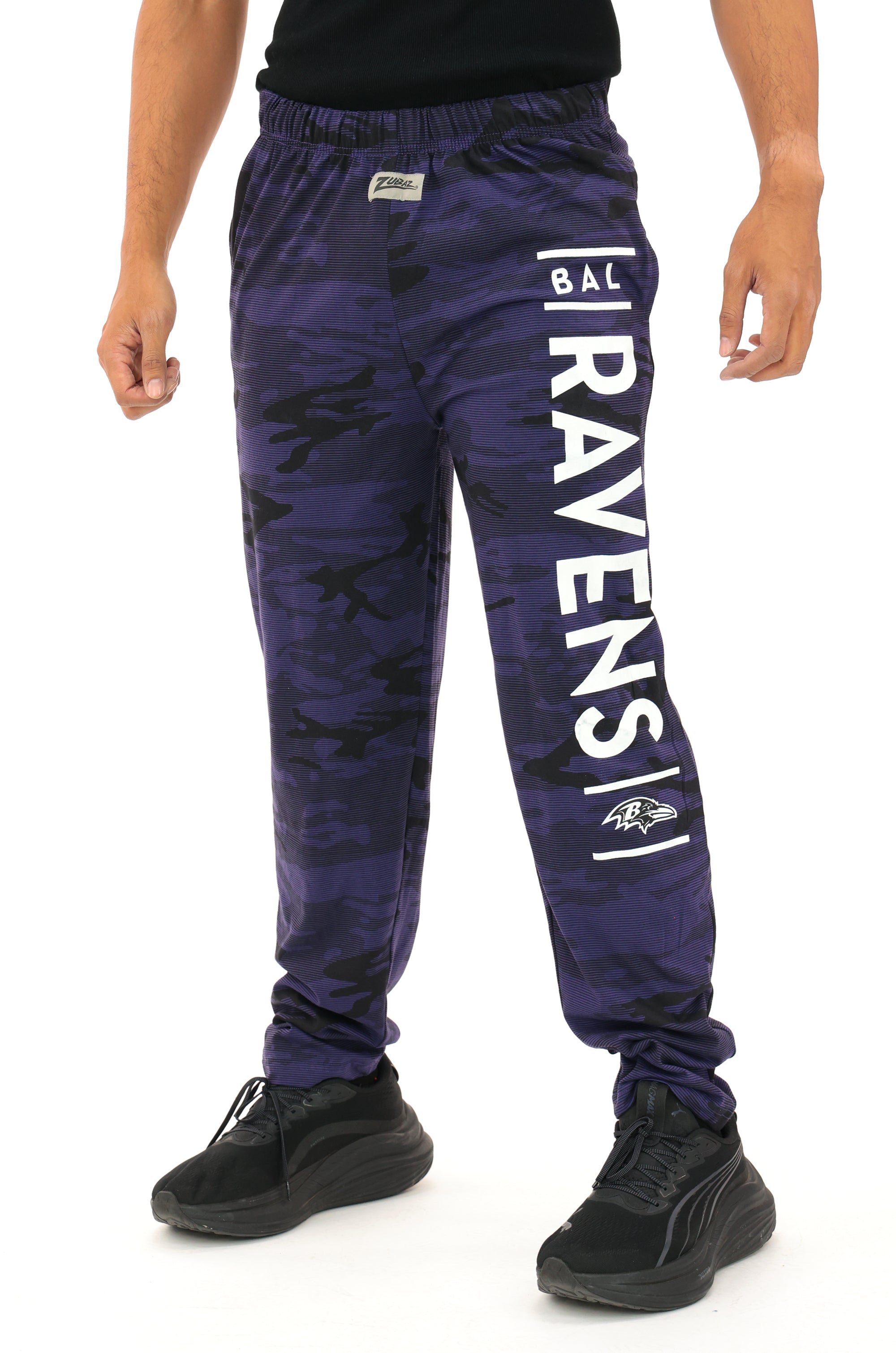Zubaz NFL Adult Unisex Z88 Camo Lines Pants, Baltimore Ravens - Official NFL Ravens Zubaz Apparel (4 of 9)