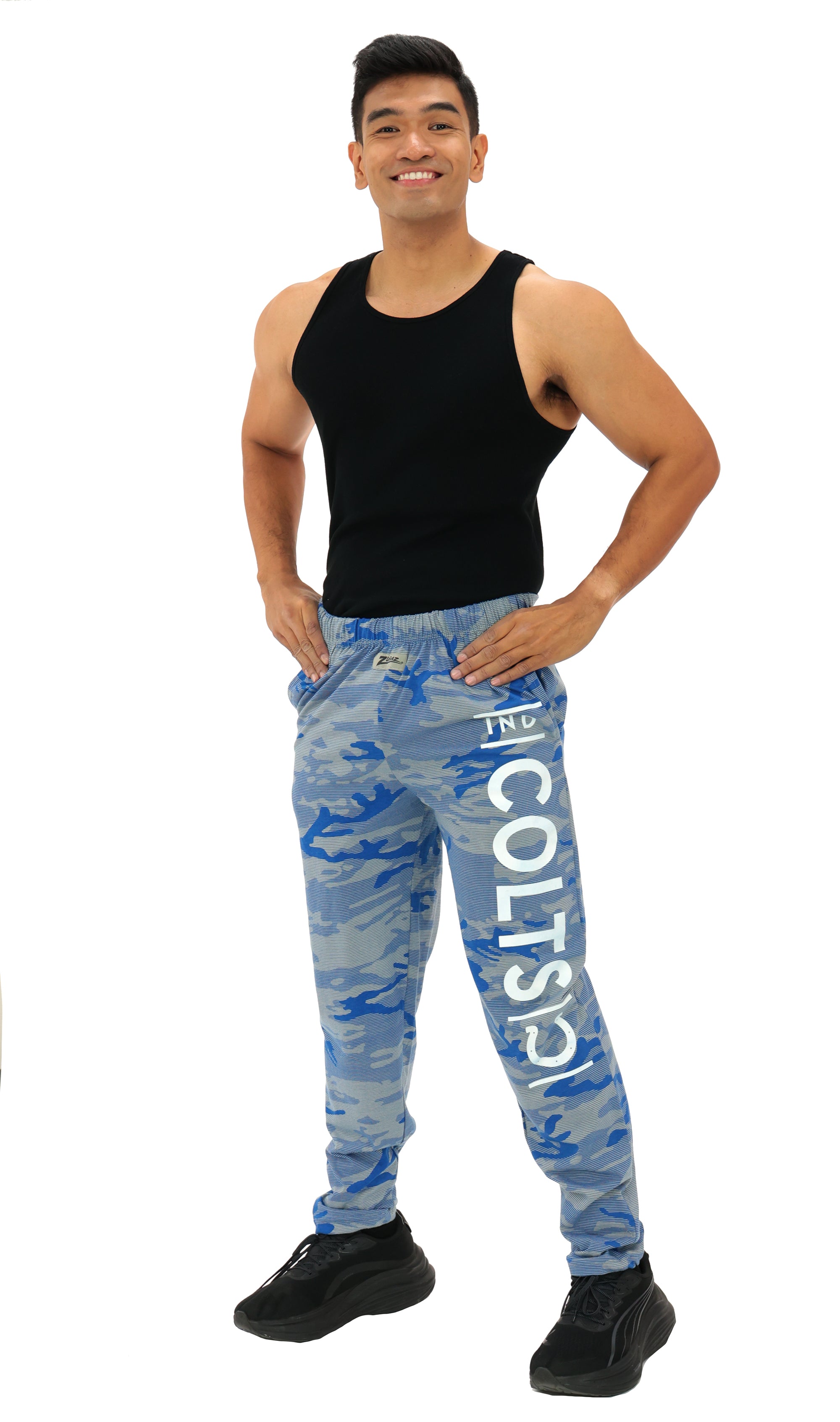 Zubaz NFL Adult Unisex Z88 Camo Lines Pants, Indianapolis Colts