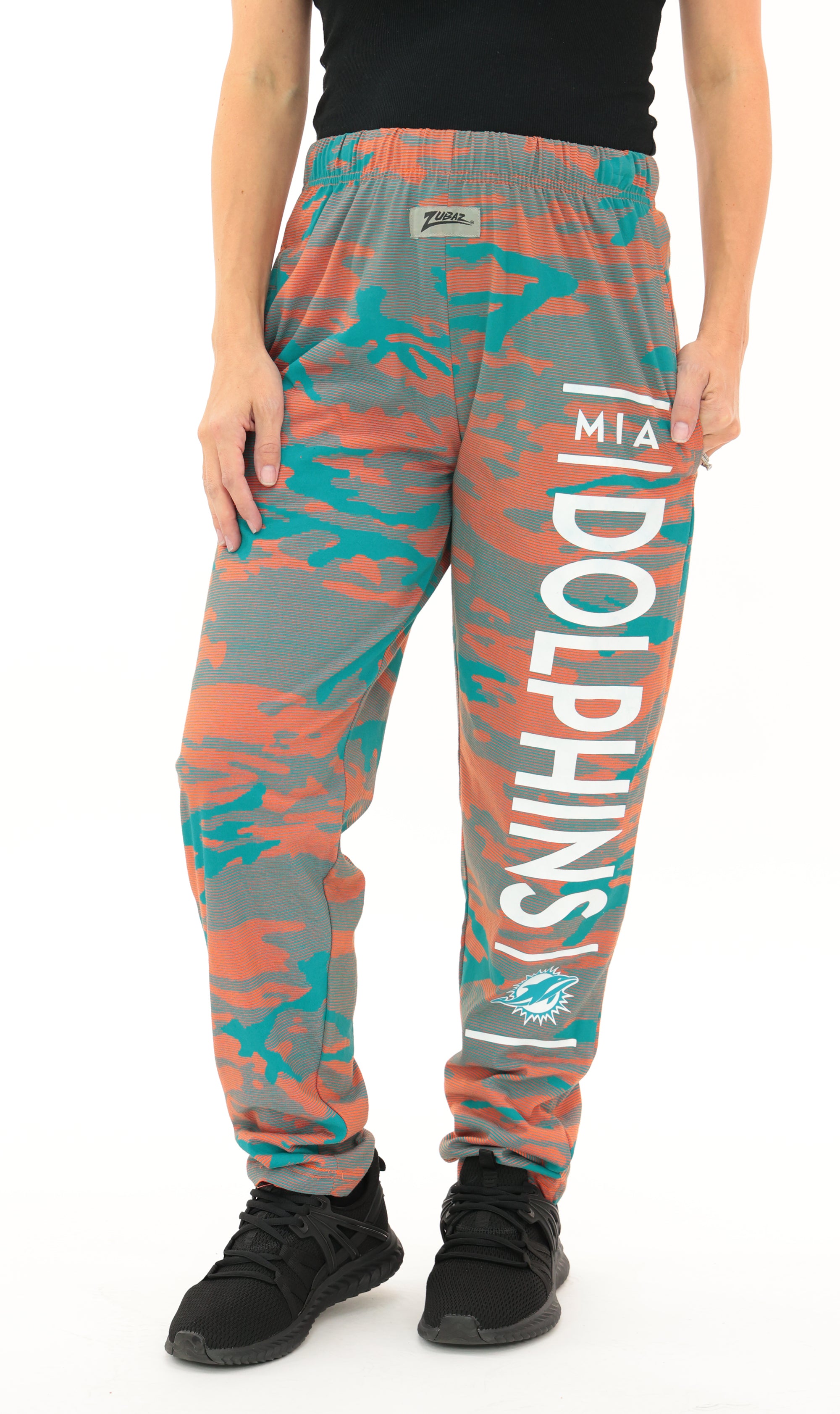 Zubaz NFL Adult Unisex Z88 Camo Lines Pants, Miami Dolphins - Official NFL Dolphins Zubaz Apparel (6 of 9)