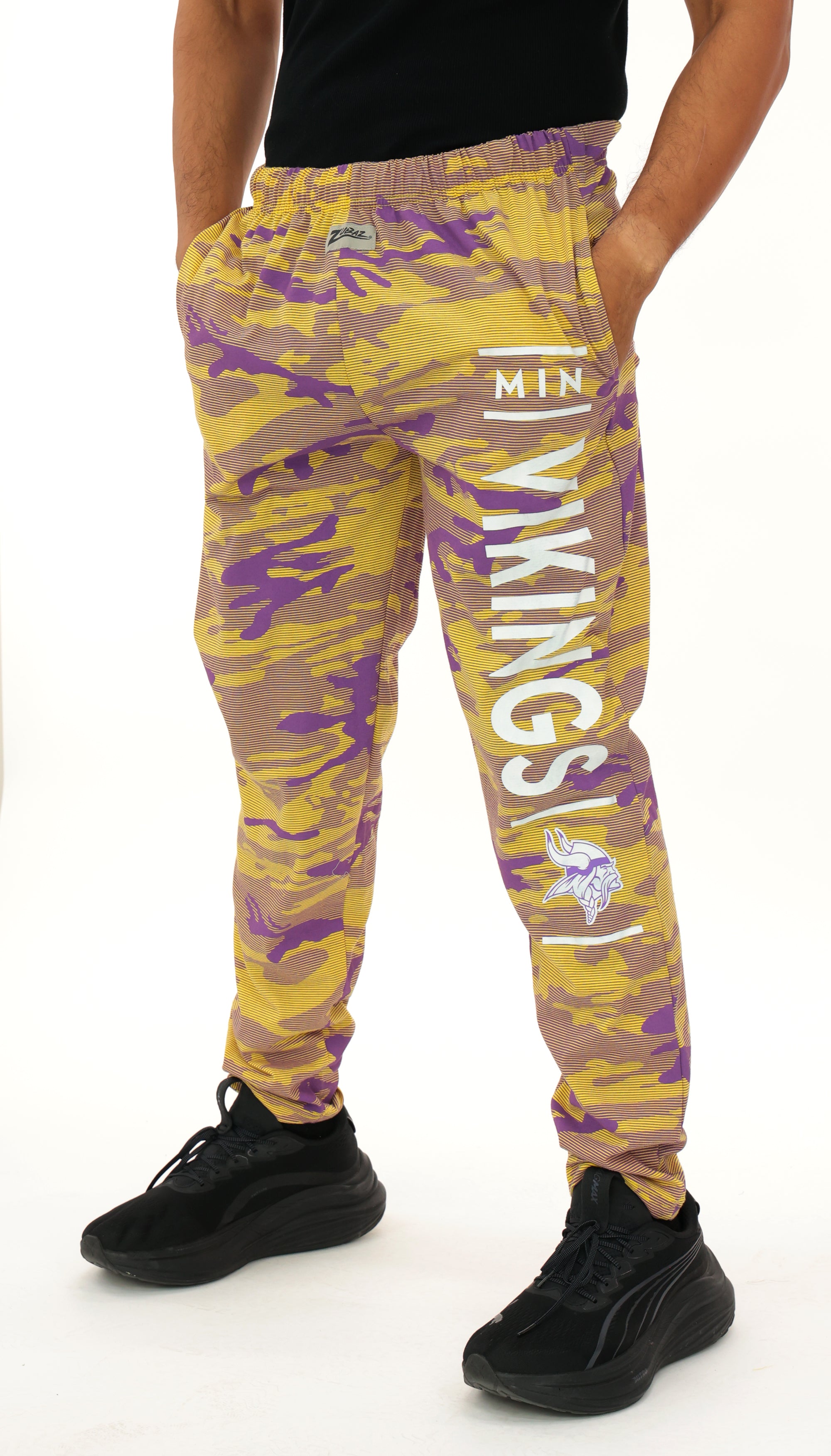 Zubaz NFL Adult Unisex Z88 Camo Lines Pants, Minnesota Vikings