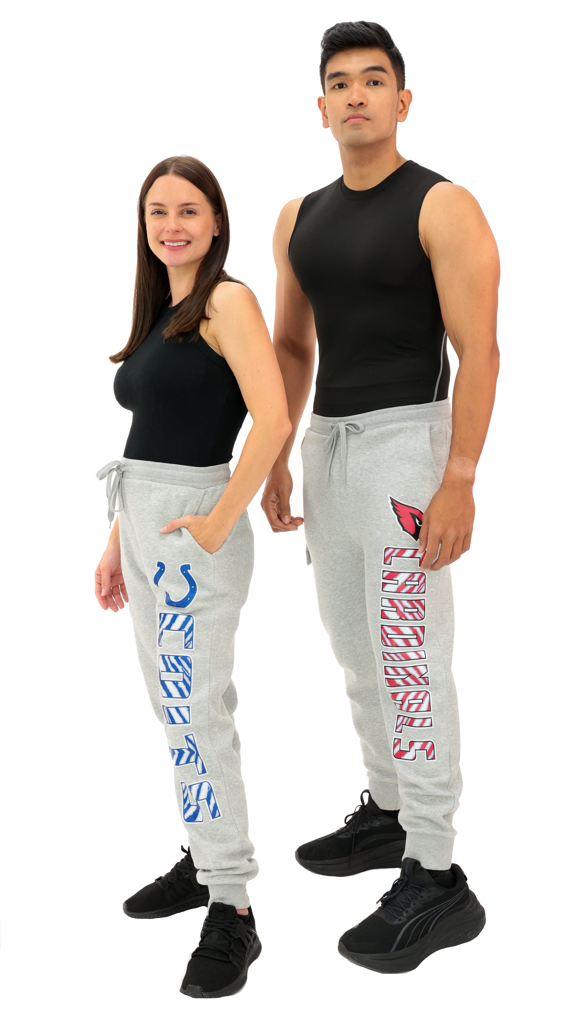 Zubaz NFL MEN Cargo Joggers - Gray, CAROLINA PANTHERS