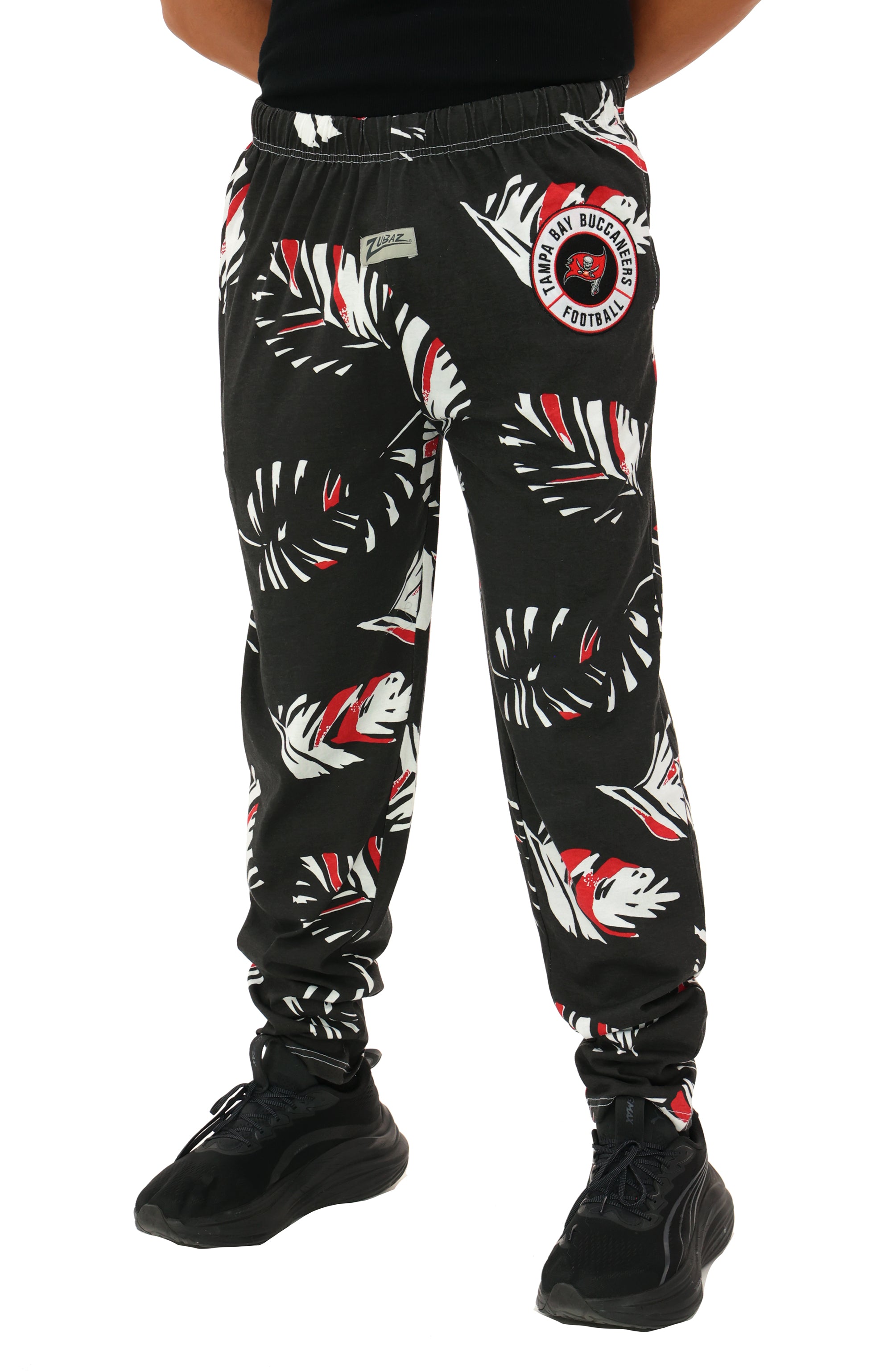 Zubaz NFL Adult Unisex Z88 Embroidered Leaf 3 Color Pants, Tampa Bay Buccaneers