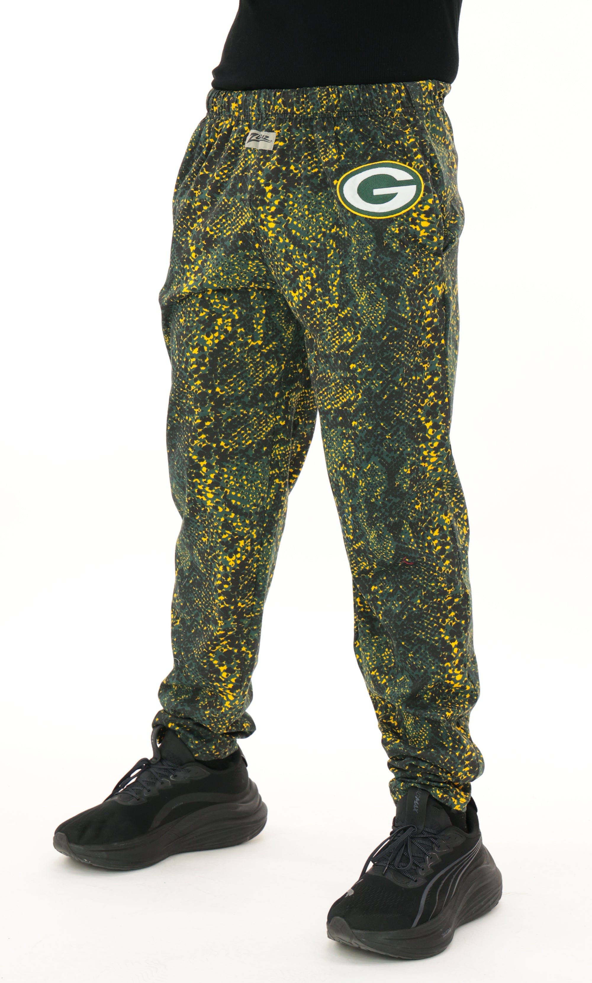 Zubaz NFL Adult Unisex Z88 Embroidered Post Pattern Pants, Green Bay Packers