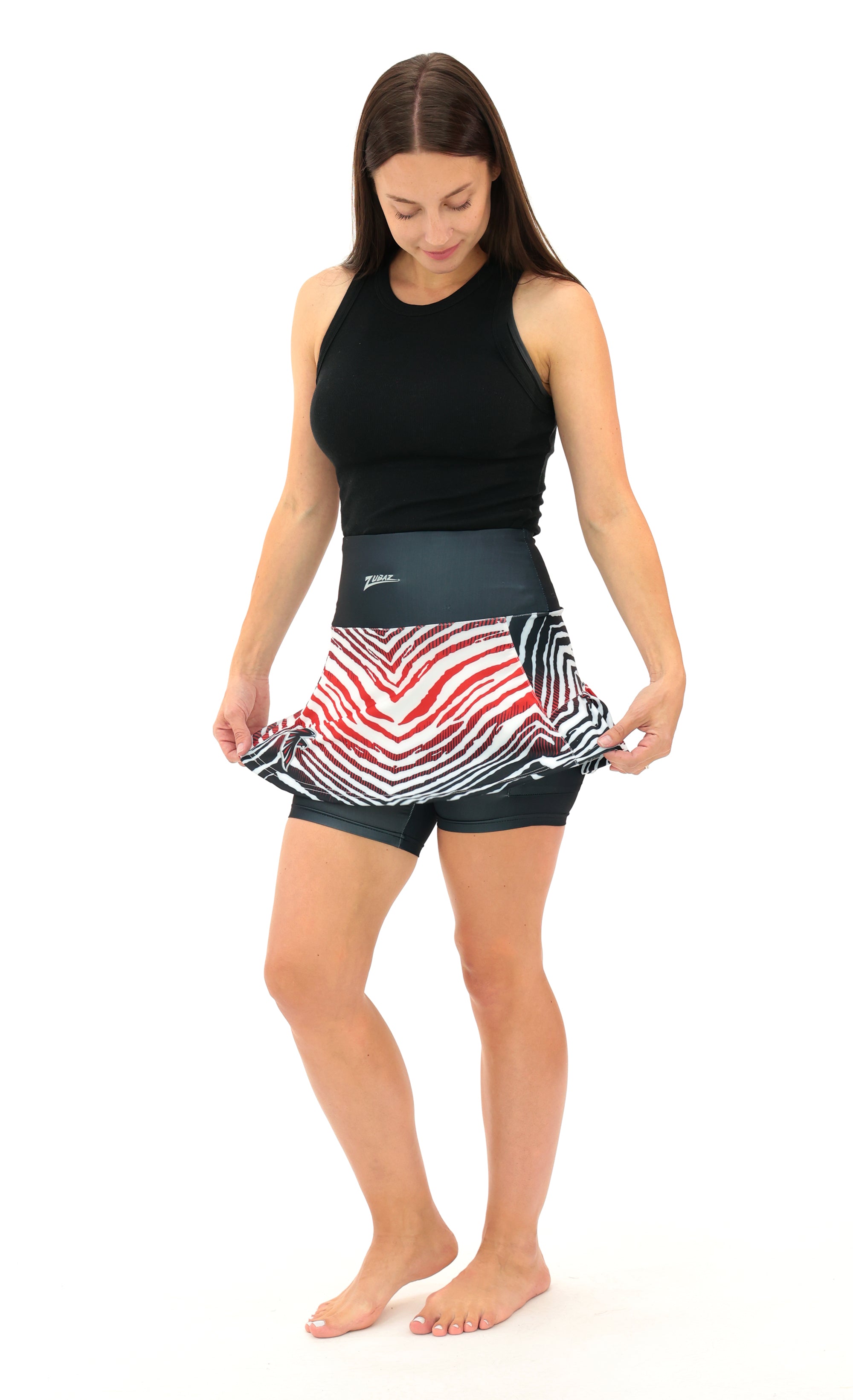 Zubaz NFL Women's Zebra Ombre Skort Team Primary Logo, Atlanta Falcons - Official NFL Falcons Zubaz Apparel (7 of 7)