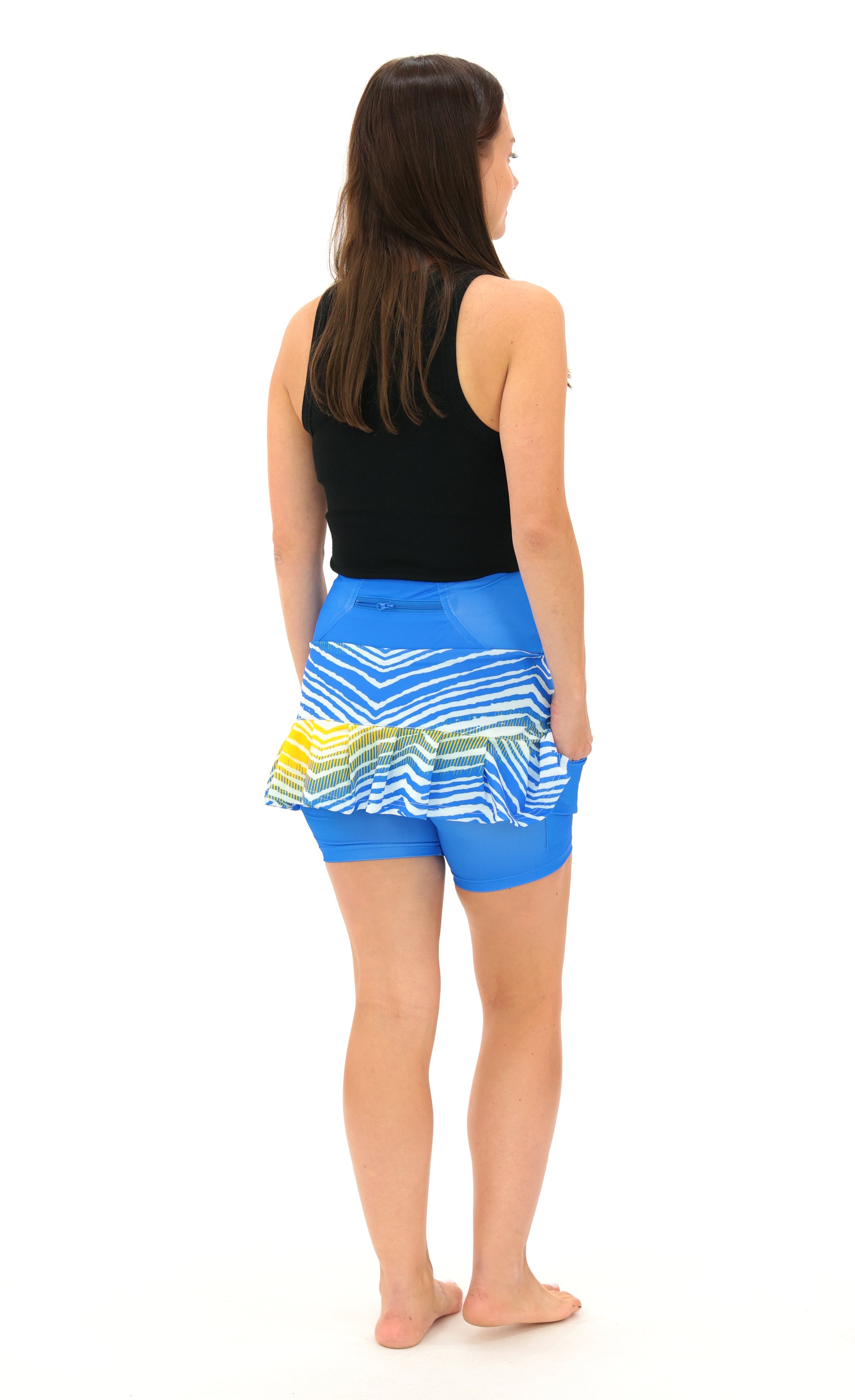 Zubaz NFL Women's Zebra Ombre Skort Team Primary Logo, Los Angeles Chargers - Official NFL Chargers Zubaz Apparel (4 of 8)