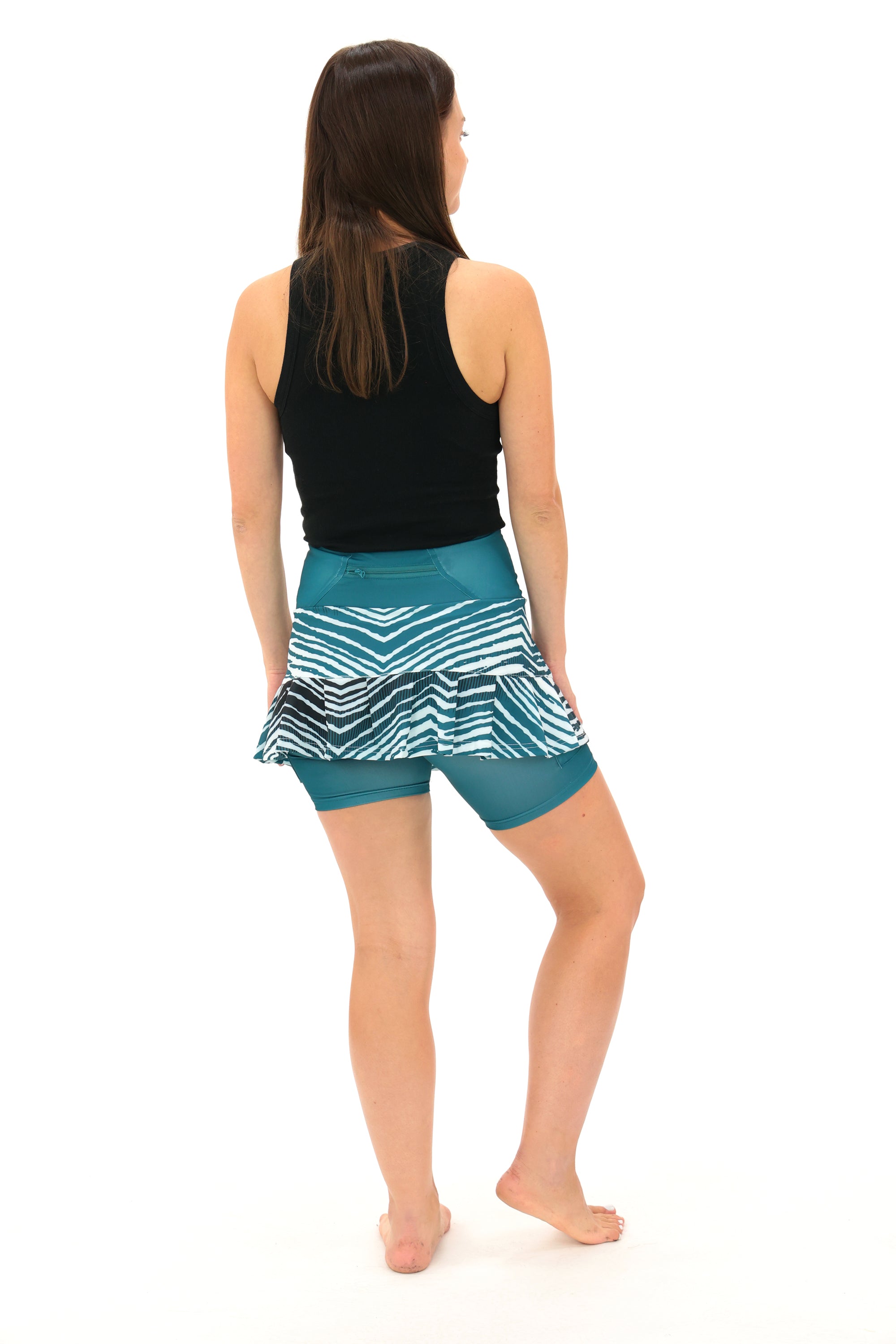 Zubaz NFL Women's Zebra Ombre Skort Team Primary Logo, Philadelphia Eagles - Official NFL Eagles Zubaz Apparel (5 of 8)