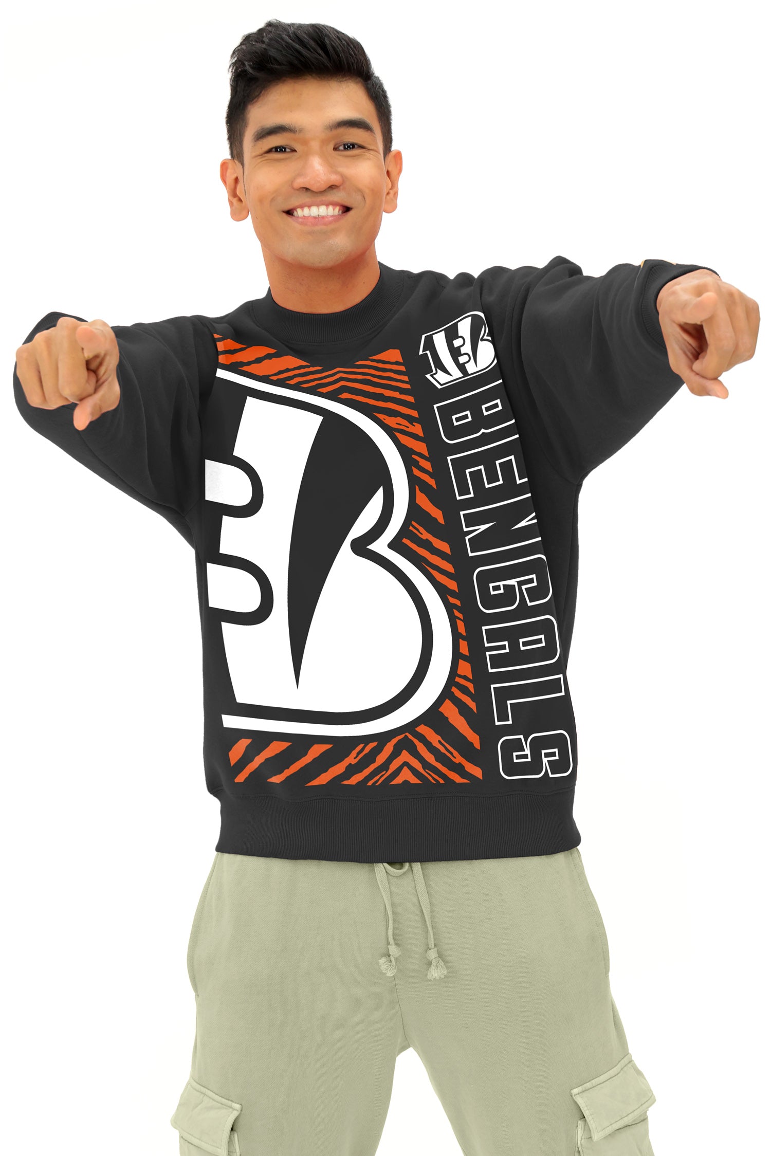 Zubaz NFL 90s Drop Shoulder Crewneck -MVP, CINCINNATI BENGALS - Official NFL Bengals Zubaz Apparel (10 of 14)